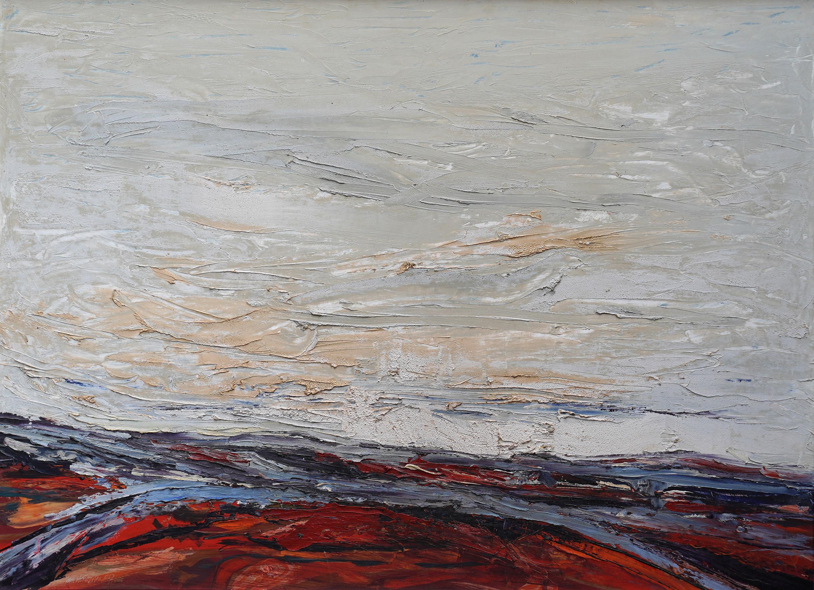 Routes Across a Landscape - British Australian 60's Expressionist oil painting  For Sale 4