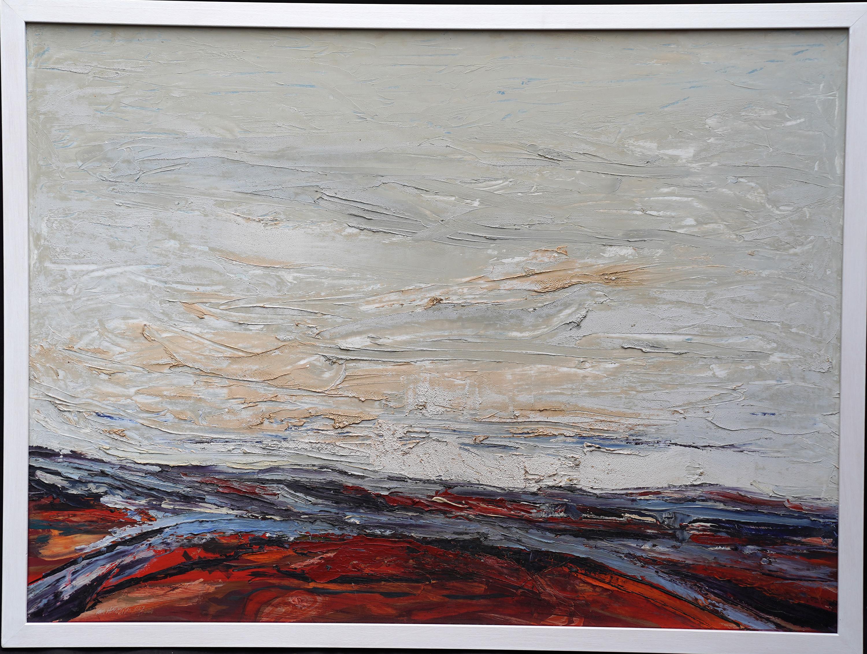 Ian Henderson Landscape Painting - Routes Across a Landscape - British Australian 60's Expressionist oil painting 