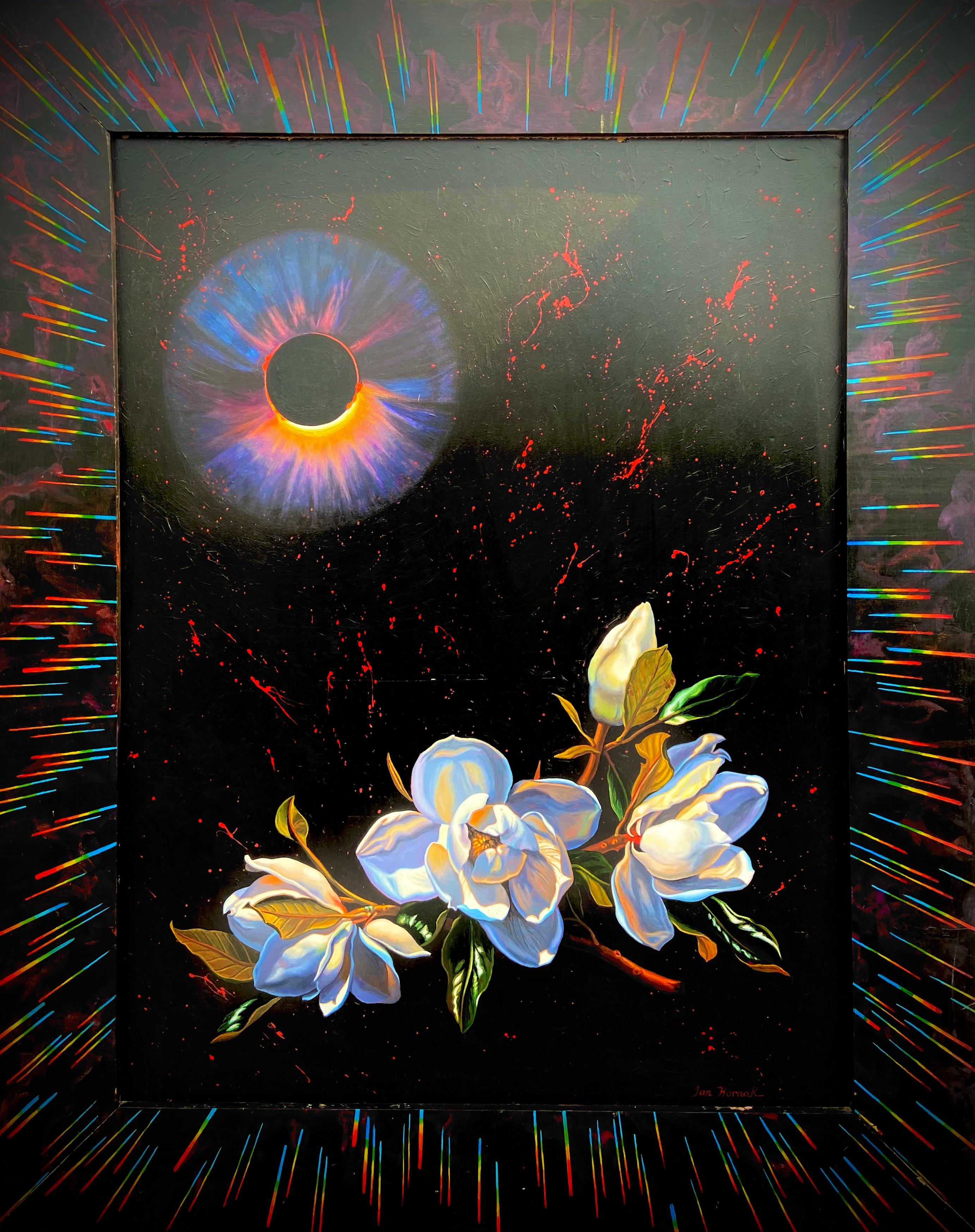 Ian Hornak Landscape Painting - Ancient Flowers Beneath a Black Sun