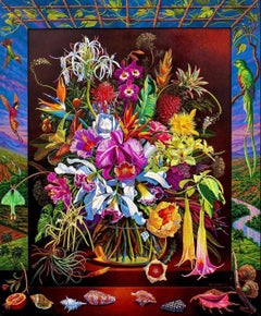 Bouquet of Tropical Flowers and Foliage