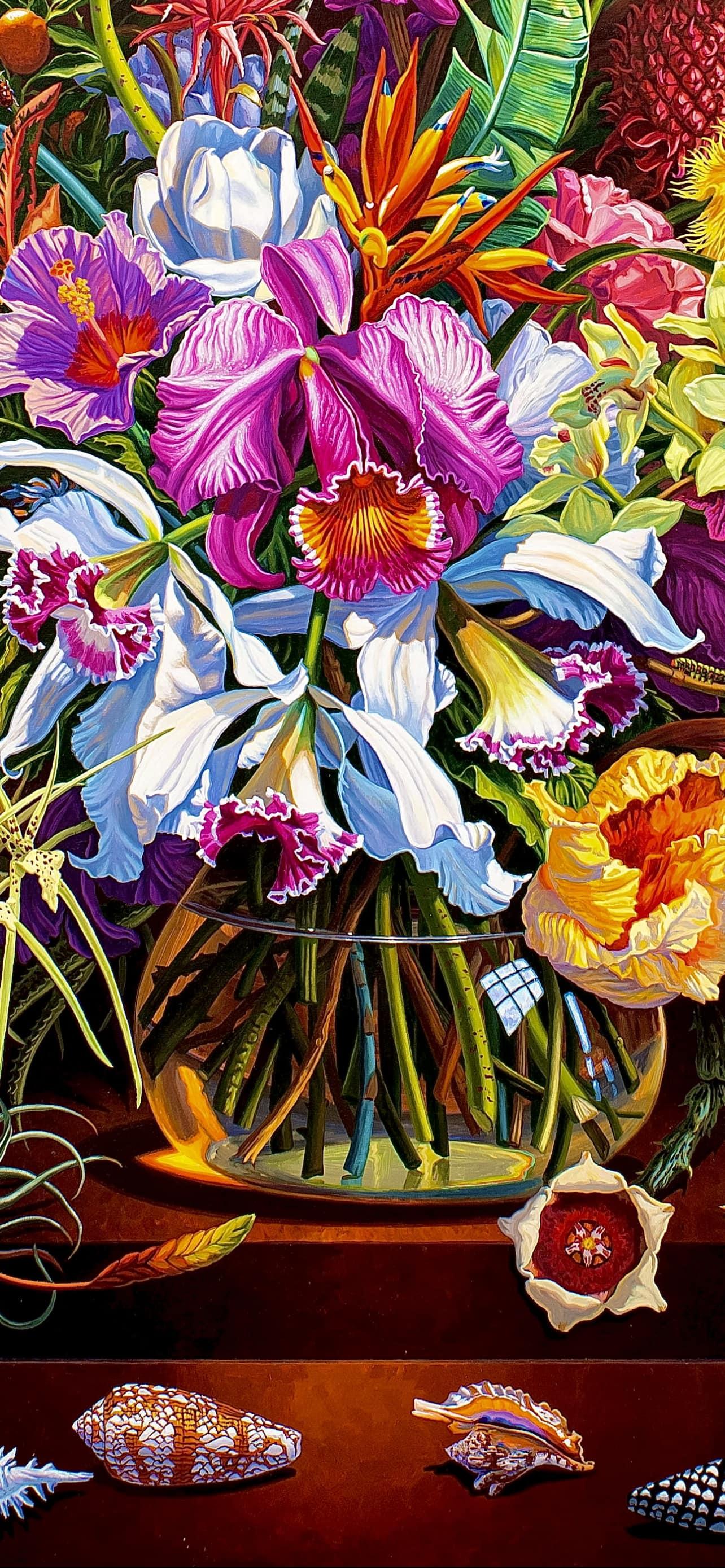 Bouquet of Tropical Flowers and Foliage 3
