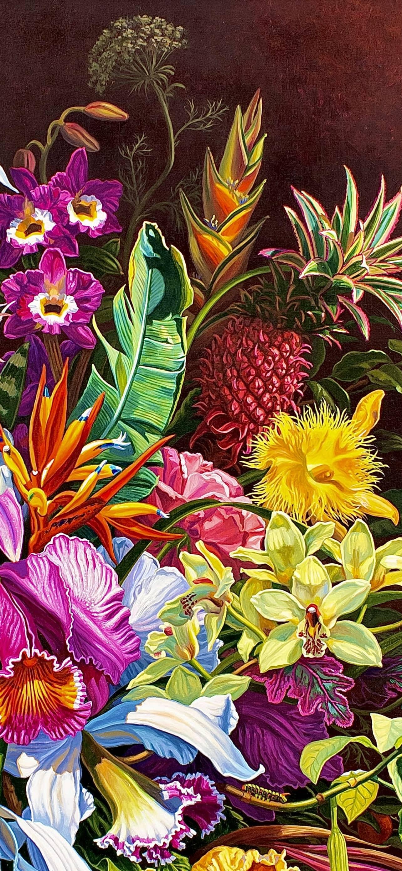 paintings of tropical flowers