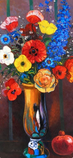Ian Hornak, Flores a la manera de Redon nº 8: Delphiniums y amapolas, 1998