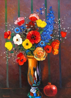 Ian Hornak, Fiori alla maniera di Redon #8: Delphiniums and Poppies, 1998