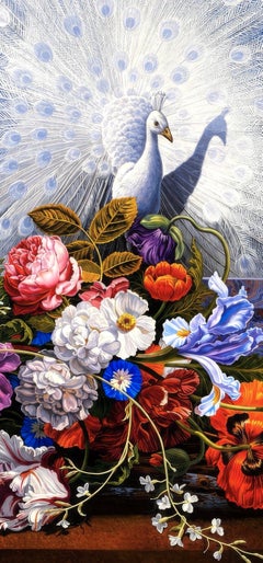 Ian Hornak, Nocturne I: Weißer Pfau, Schwarzer Kakadu, 1990