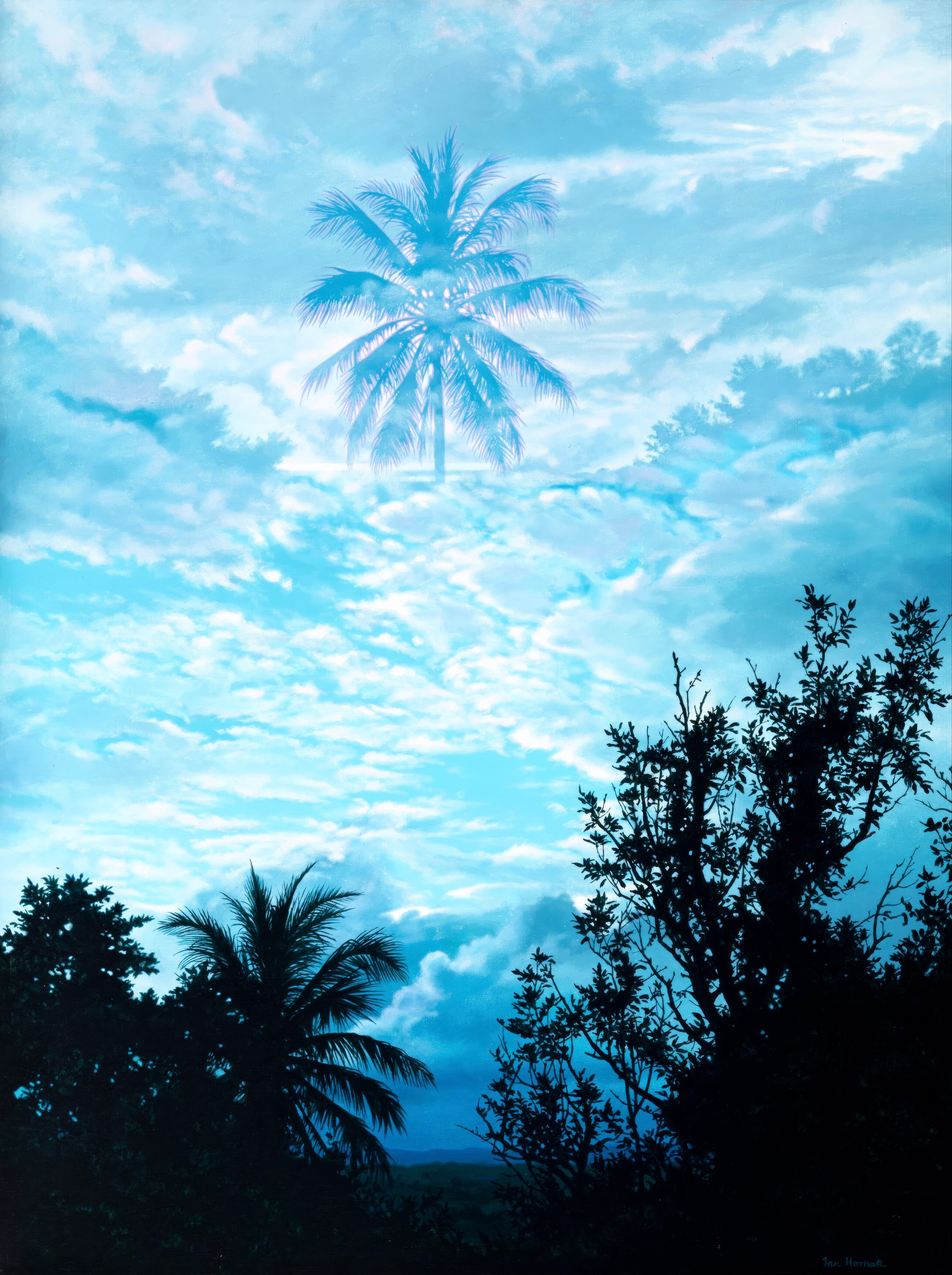 Cette exquise peinture acrylique de Ian Hornak (1944-2002), intitulée Raphael's Stairway, a été exécutée en 1975. Cette composition magistrale fait partie de la célèbre série de peintures de paysages à exposition multiple de Hornak, un ensemble