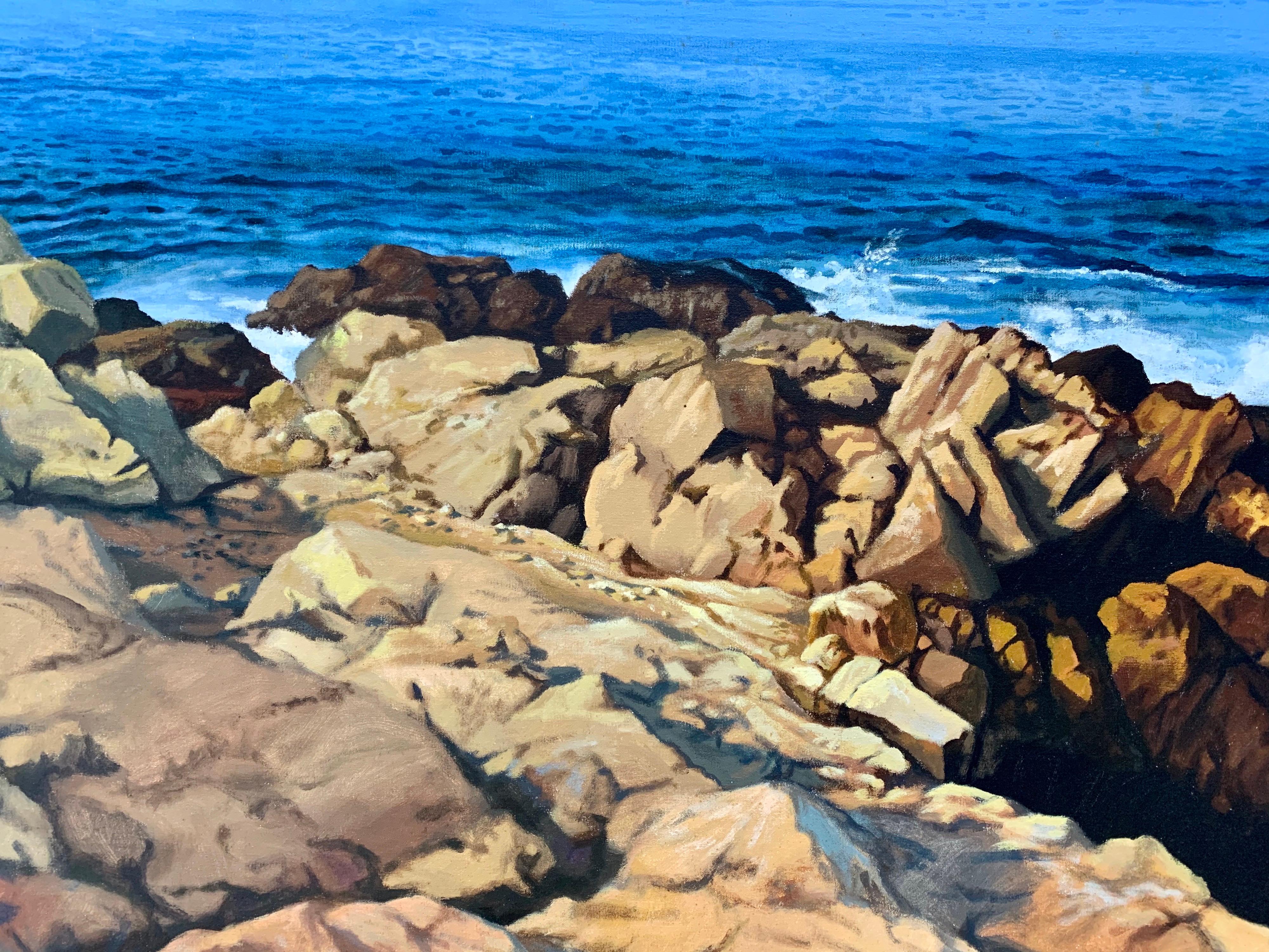 Lion’s Head Rock (East Hampton, New York) - Photorealist Painting by Ian Hornak
