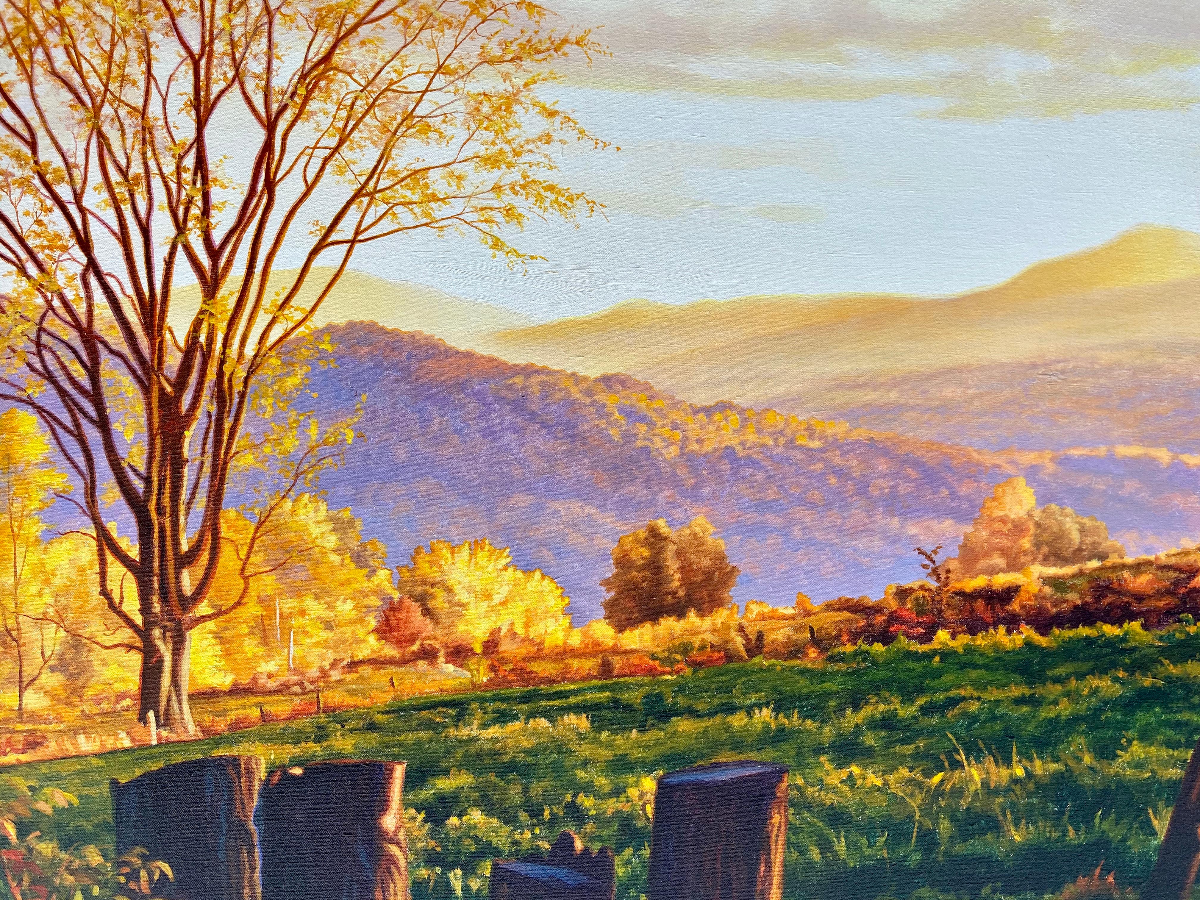 Marcia's Meadow (Vermont) - Photoréalisme Painting par Ian Hornak