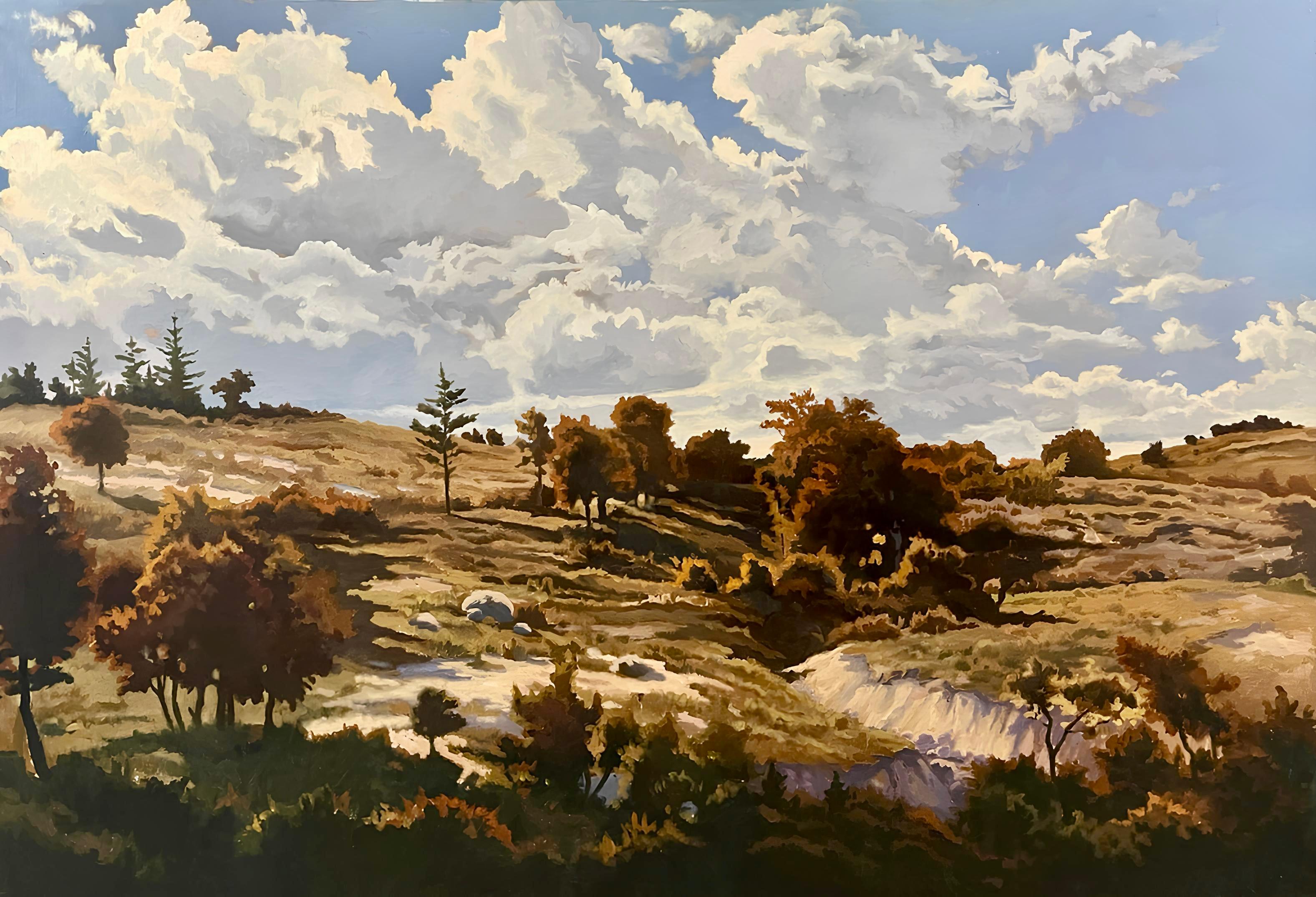 Artist: Ian Hornak (1944-2002)
Title: Pastoral Landscape
Year: 1970
Medium: Acrylic on canvas
Size: 50 x 72 inches
Condition: Good
Inscription: Unsigned, estate stamped, verso.
Provenance: Tibor de Nagy Gallery, New York, NY; Estate of Ian Hornak,
