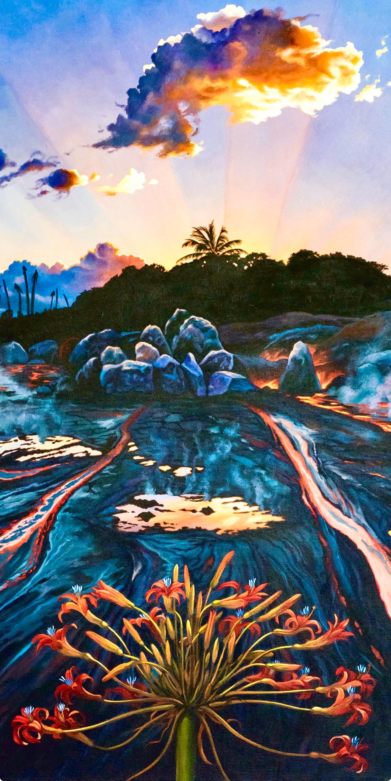 Primeval Landscape - Painting by Ian Hornak