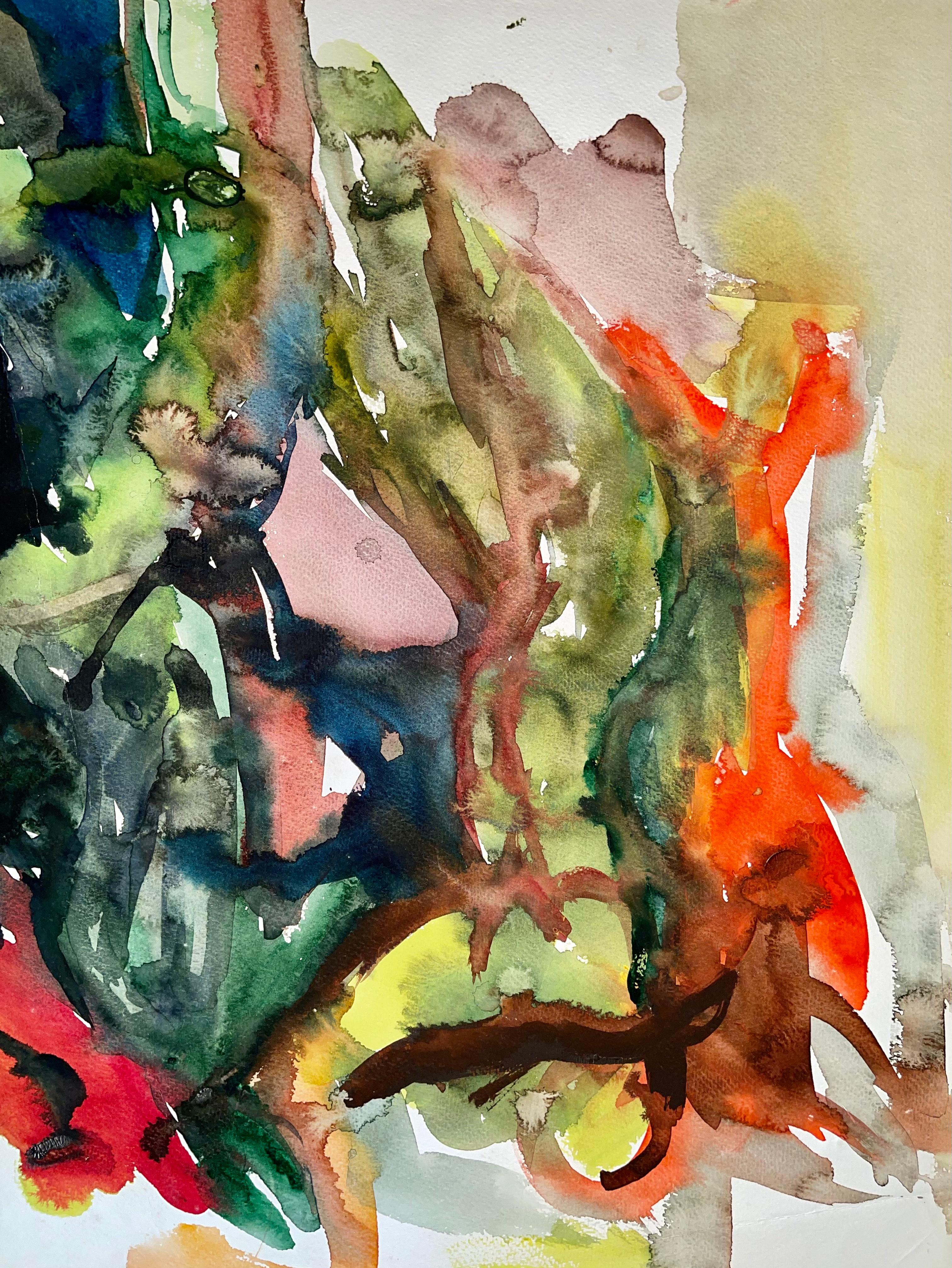 Sin título (Figuras abstractas que celebran) - Painting de Ian Hornak