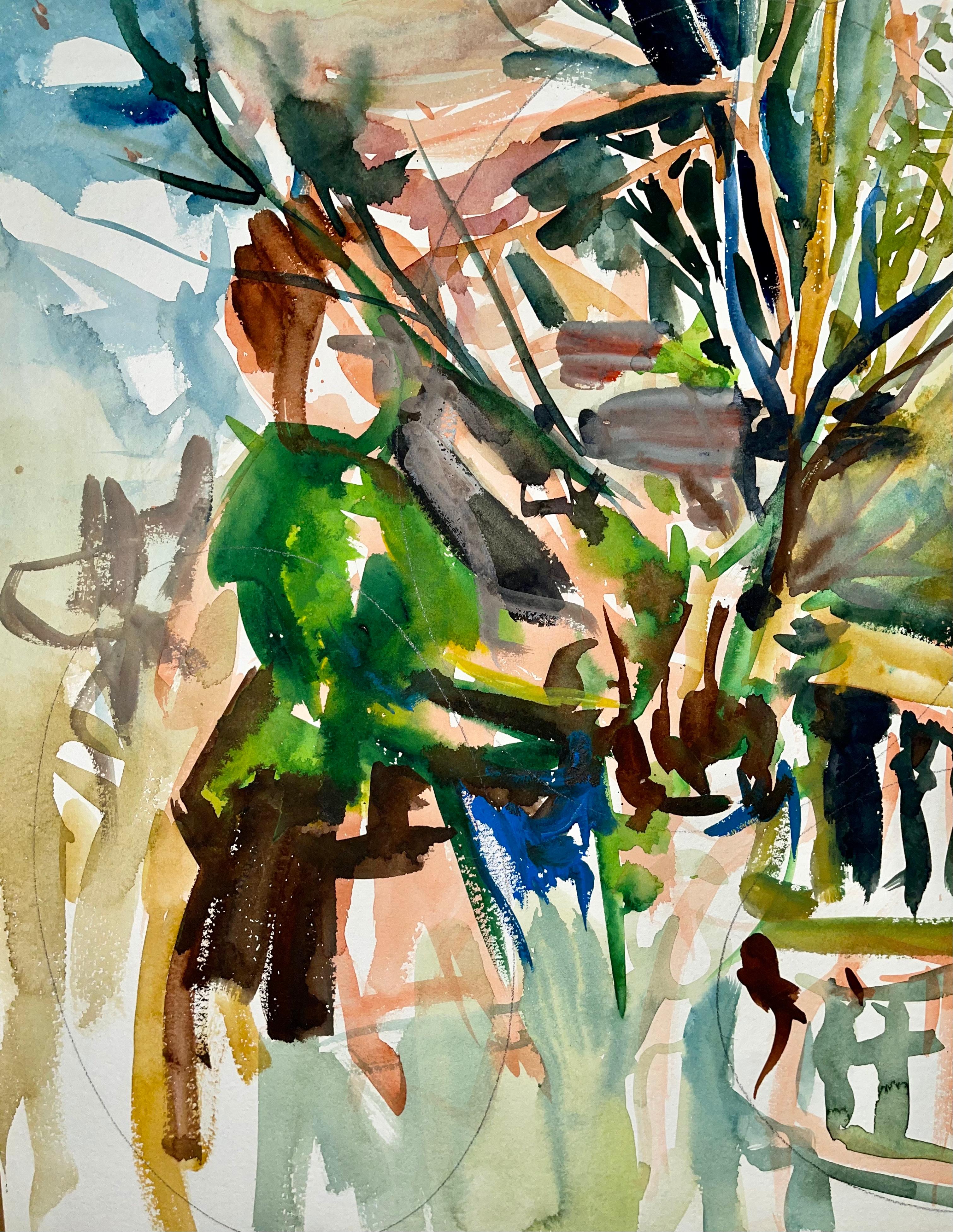 Sin título (Bodegón abstracto de jardín con flores y fruta), Ian Hornak en venta 1