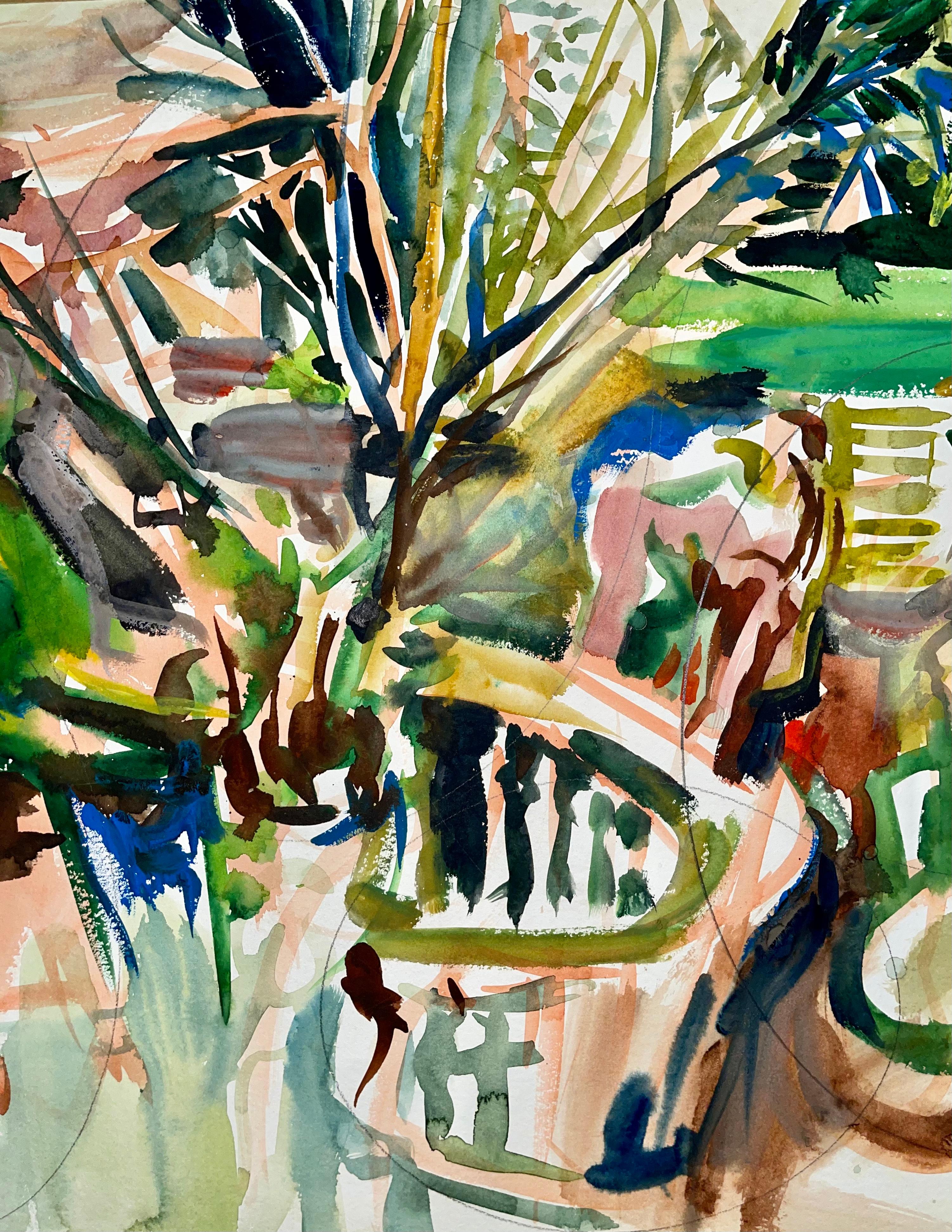 Sin título (Bodegón abstracto de jardín con flores y fruta), Ian Hornak en venta 2