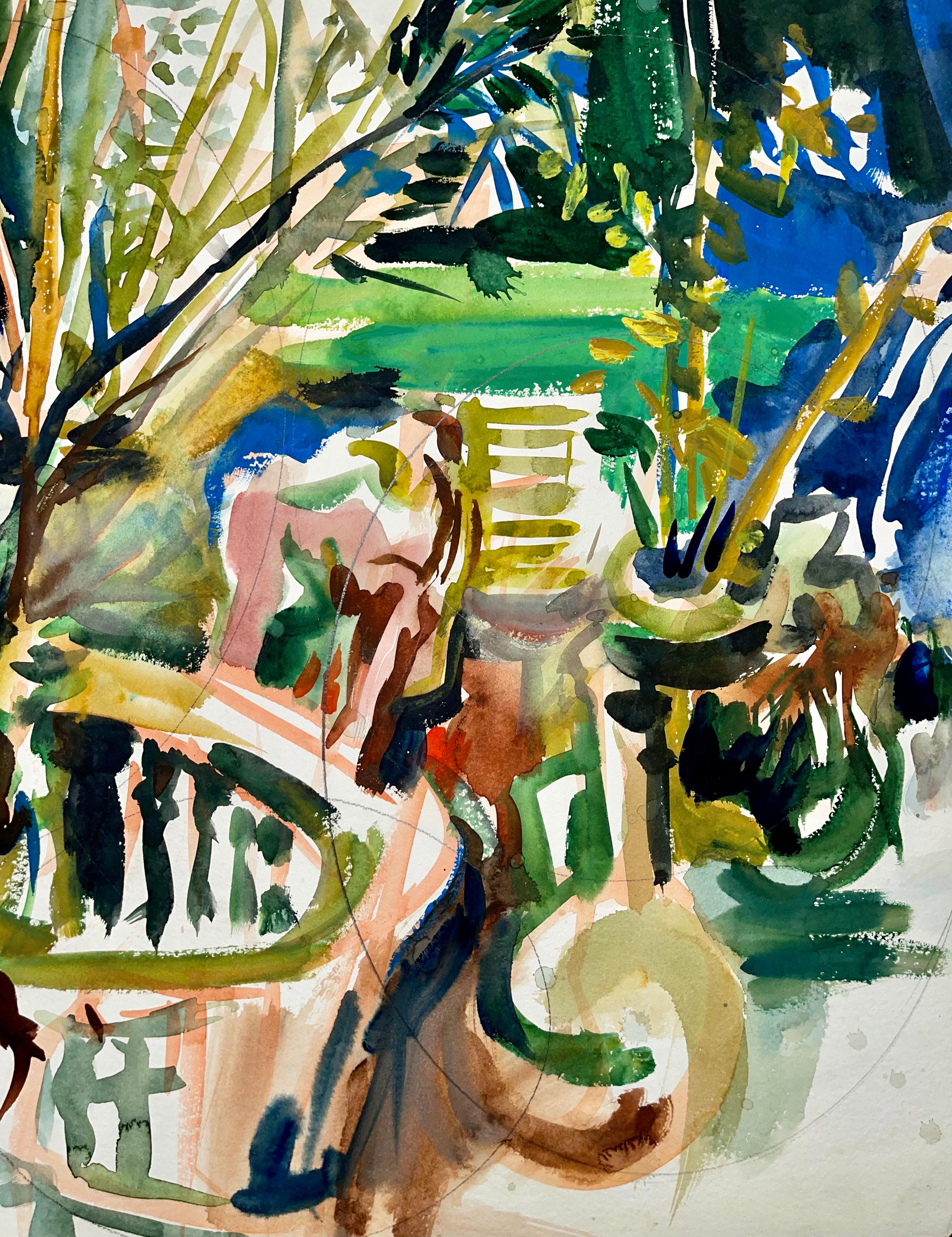 Sin título (Bodegón abstracto de jardín con flores y fruta), Ian Hornak en venta 3