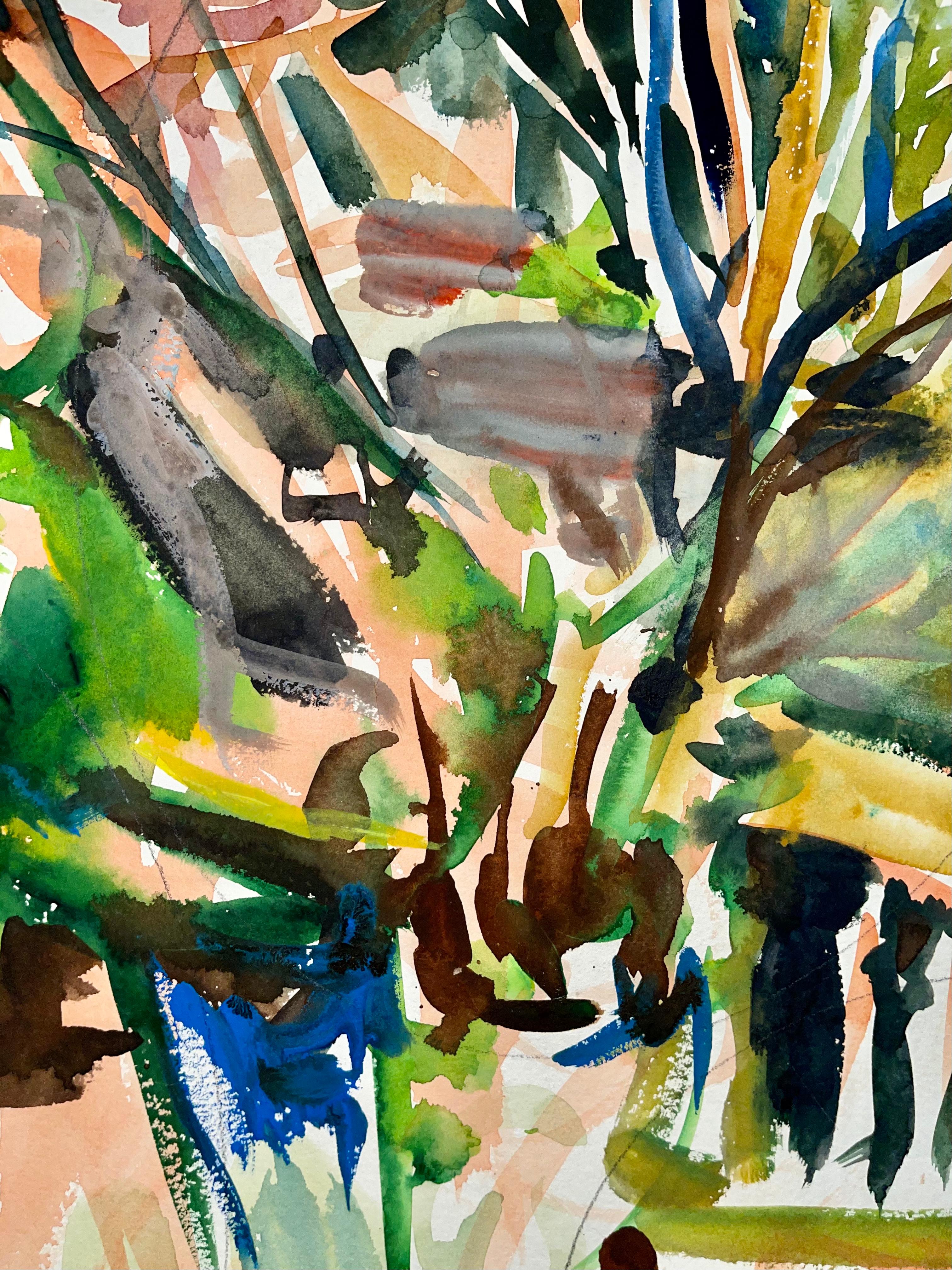 Sin título (Bodegón abstracto de jardín con flores y fruta), Ian Hornak en venta 4