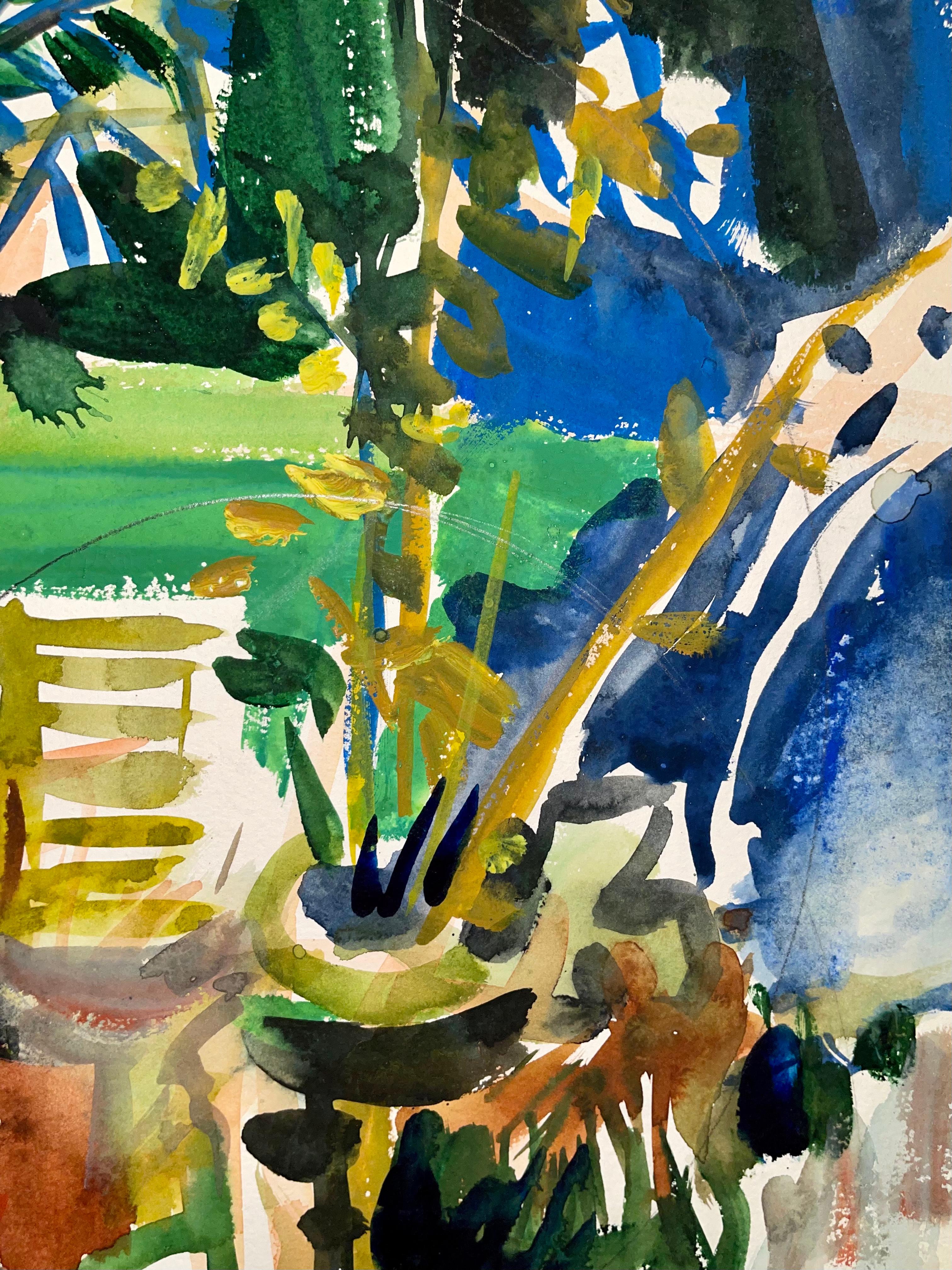 Sin título (Bodegón abstracto de jardín con flores y fruta), Ian Hornak en venta 5