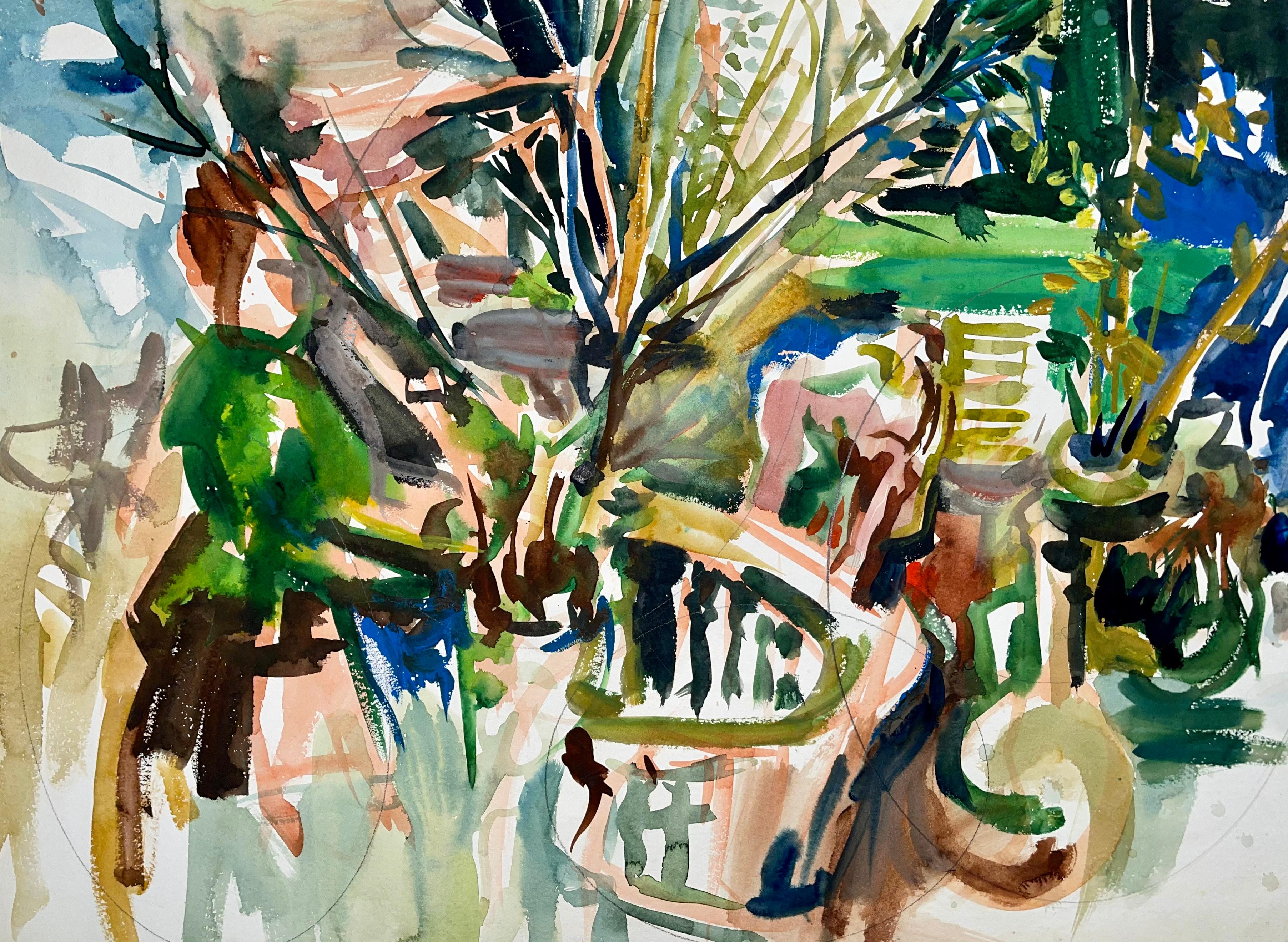 Artista: Ian Hornak (1944-2002)
Título: Sin título (Bodegón abstracto de jardín con flores y frutas)
Año: 1963
Técnica: Acuarela sobre papel de archivo grueso
Tamaño: 29,5 x 21 pulgadas
Estado: Bueno
Procedencia: Patrimonio de Ian Hornak, East