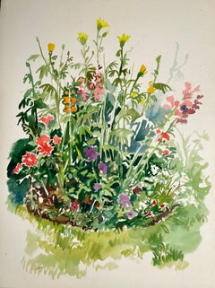 Senza titolo (Natura morta astratta con fiori e piante)