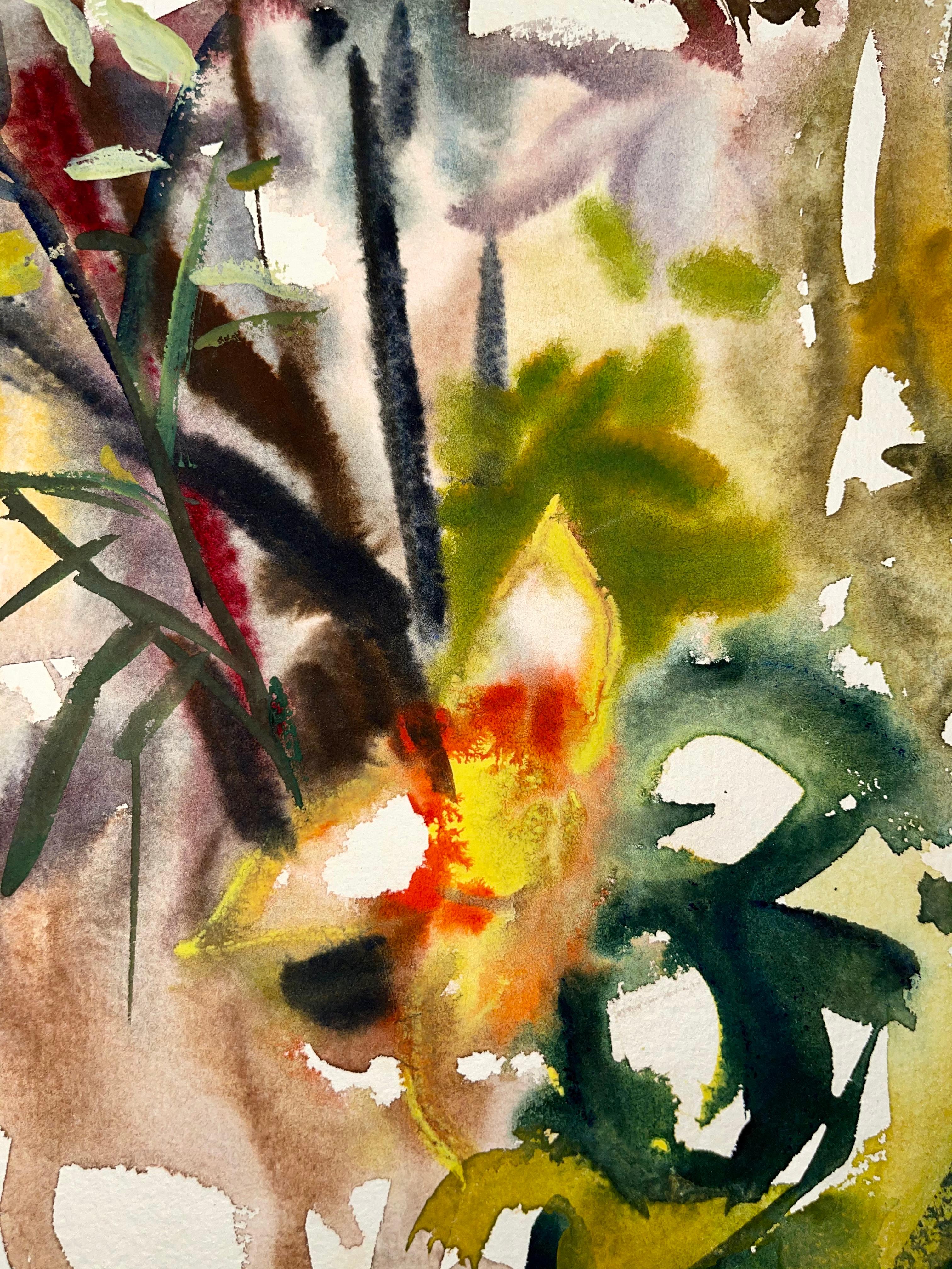 Artist: Ian Hornak (1944-2002)
Title: Untitled (Abstract Garden Still Life with Flowers, Plants and Pumpkins)
Year: 1963
Medium: Watercolor on heavy archival paper
Size: 29.5 x 21 inches
Condition: Good
Provenance: Estate of Ian Hornak, East