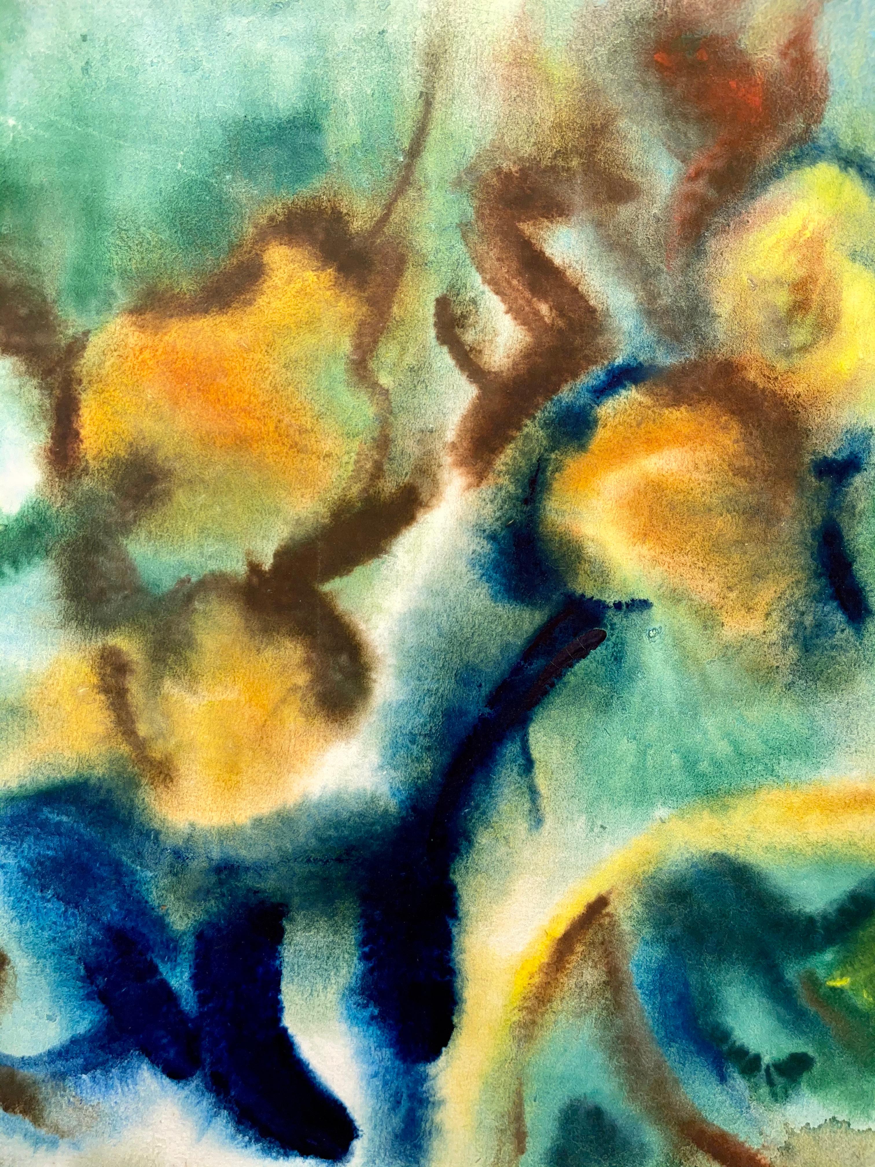 Untitled (Abstract Still Life with Flowers and Fruit) - Painting by Ian Hornak