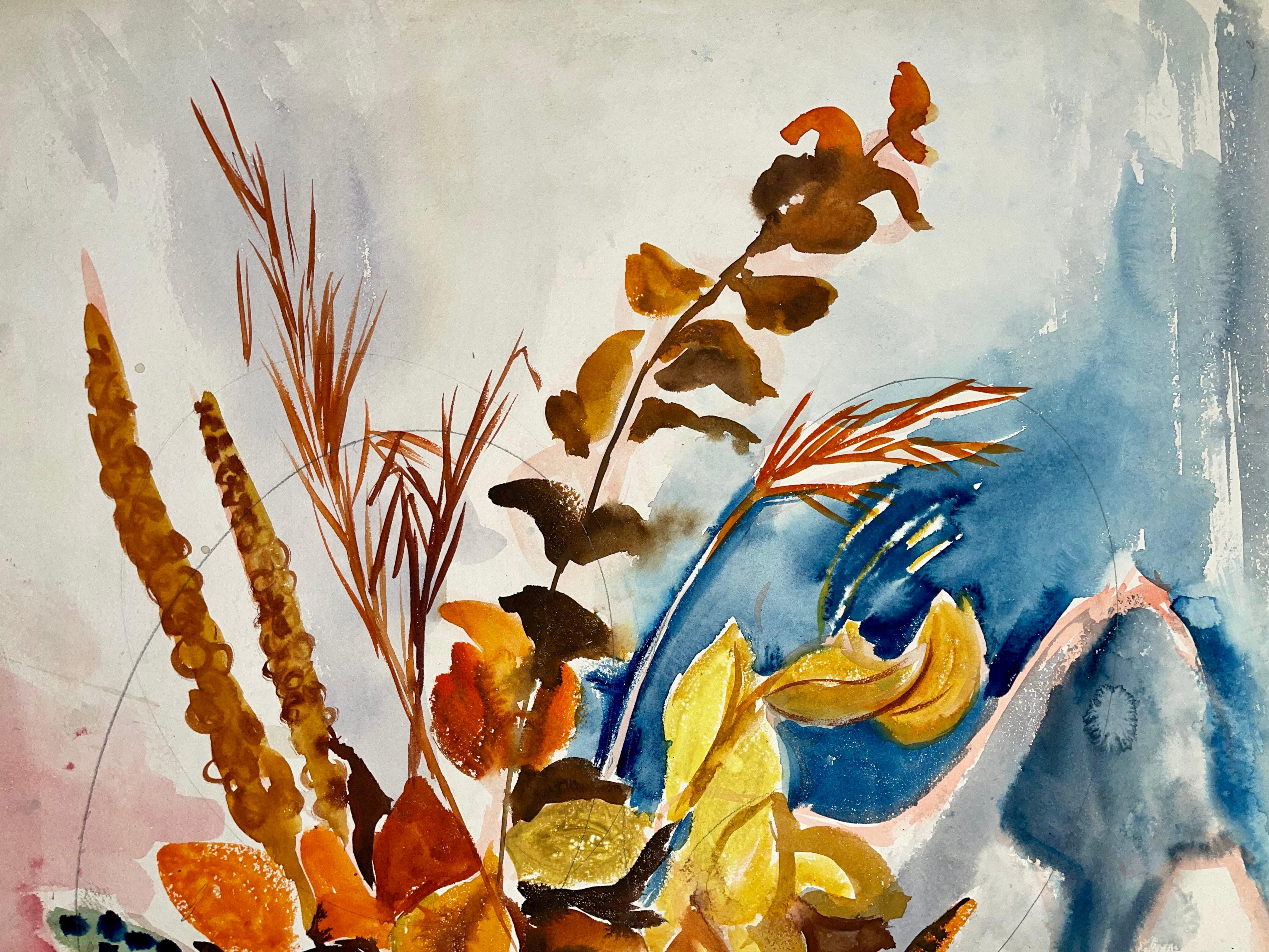 Untitled (Abstract Still Life with Flowers and Fruit) - Impressionist Painting by Ian Hornak