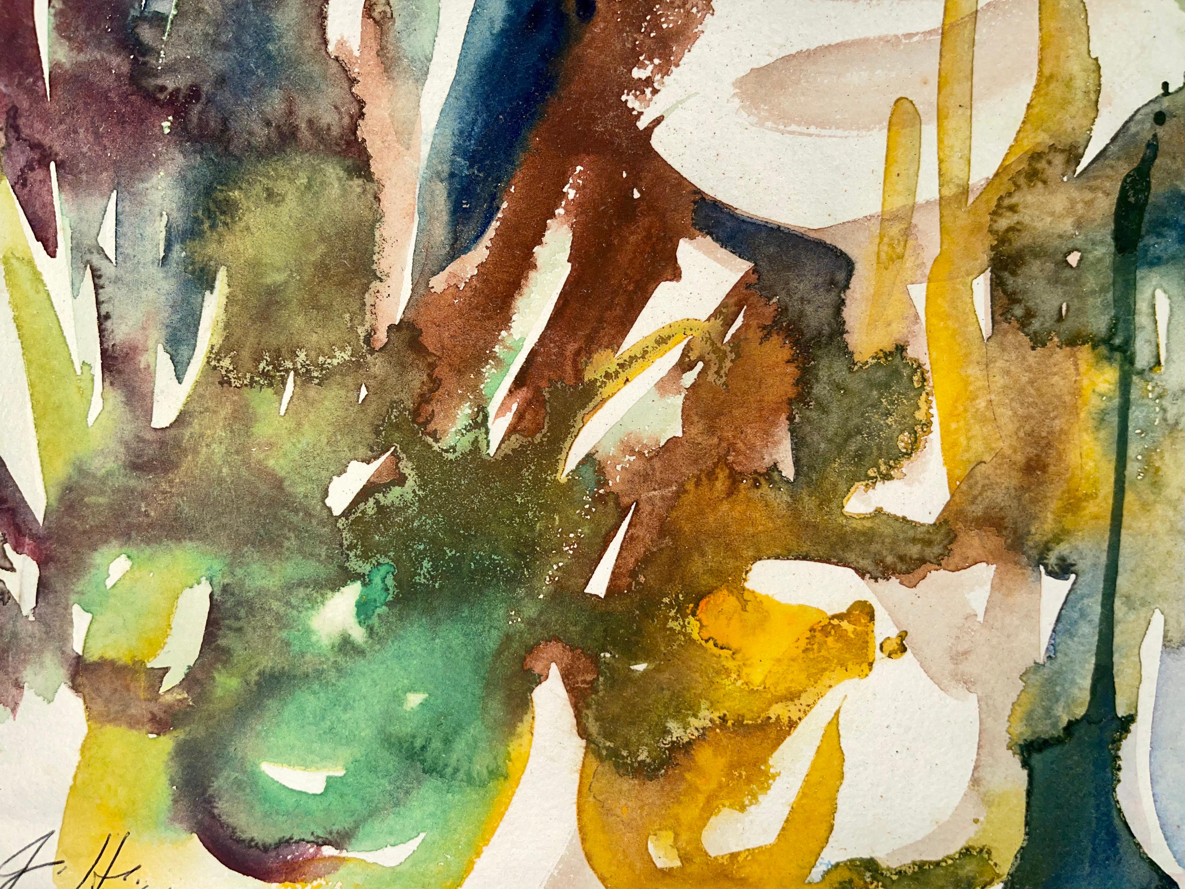 Untitled (Abstract Still Life with Flowers and Fruit) - Impressionist Painting by Ian Hornak