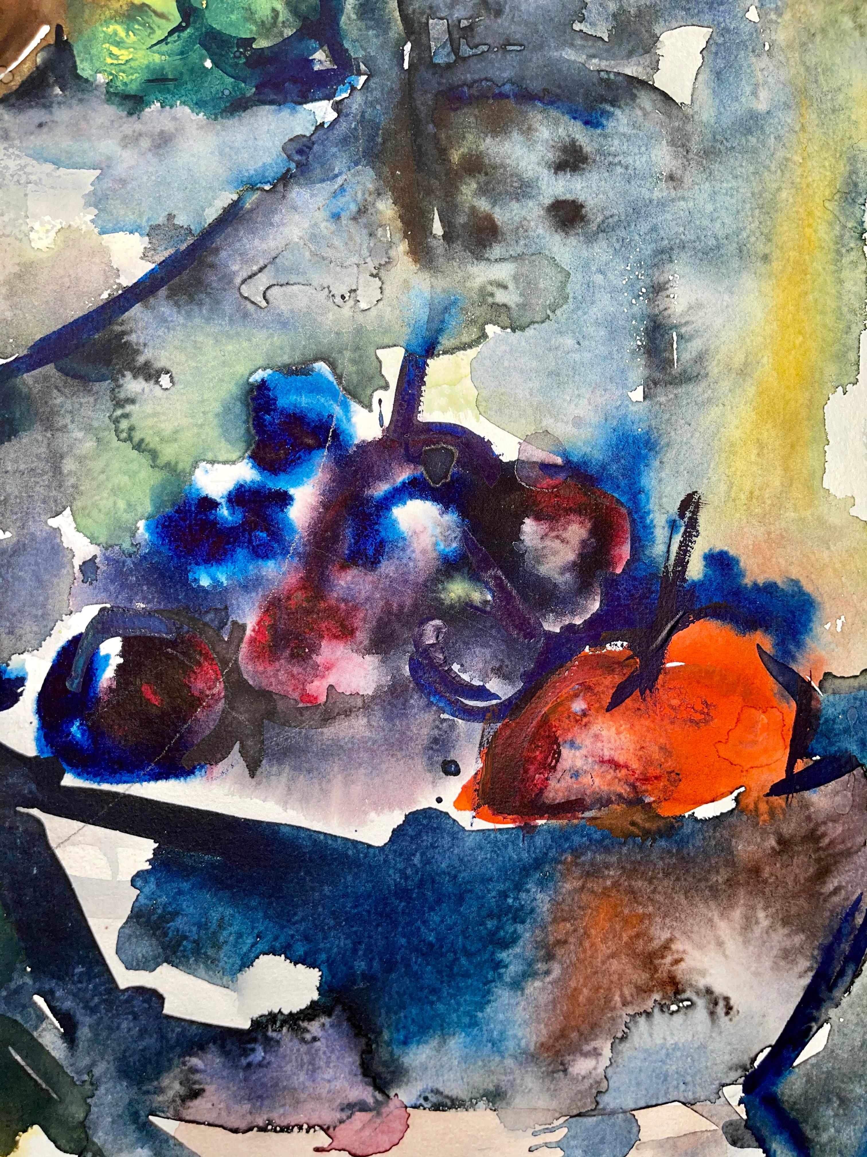 Artista: Ian Hornak (1944-2002)
Título: Sin título (Naturaleza muerta abstracta con flores y frutas)
Año: 1963
Técnica: Acuarela sobre papel de archivo grueso
Tamaño: 29,5 x 21 pulgadas
Estado: Bueno
Procedencia: Patrimonio de Ian Hornak, East