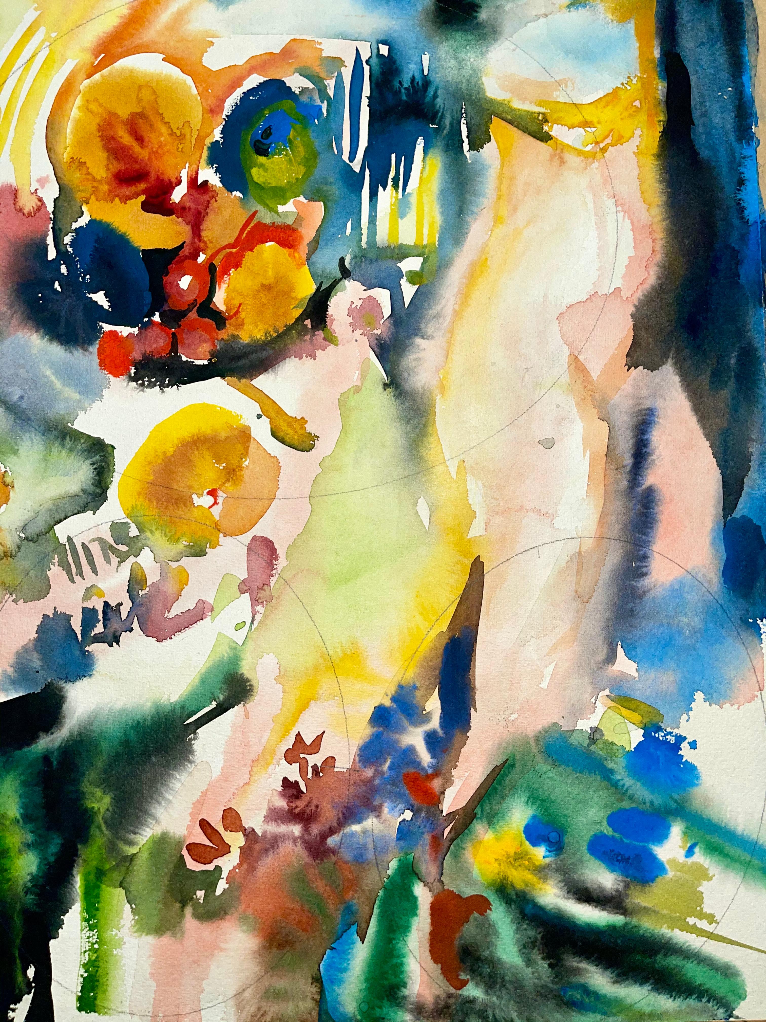Artistics : Ian Hornak (1944-2002)
Titre : Sans titre (Nature morte abstraite avec fleurs et fruits)
Année : 1963
Médium : Aquarelle sur papier d'archivage épais
Taille : 29.5 x 21 pouces
Condit : Bon
Provenance : Succession de Ian Hamptons, East