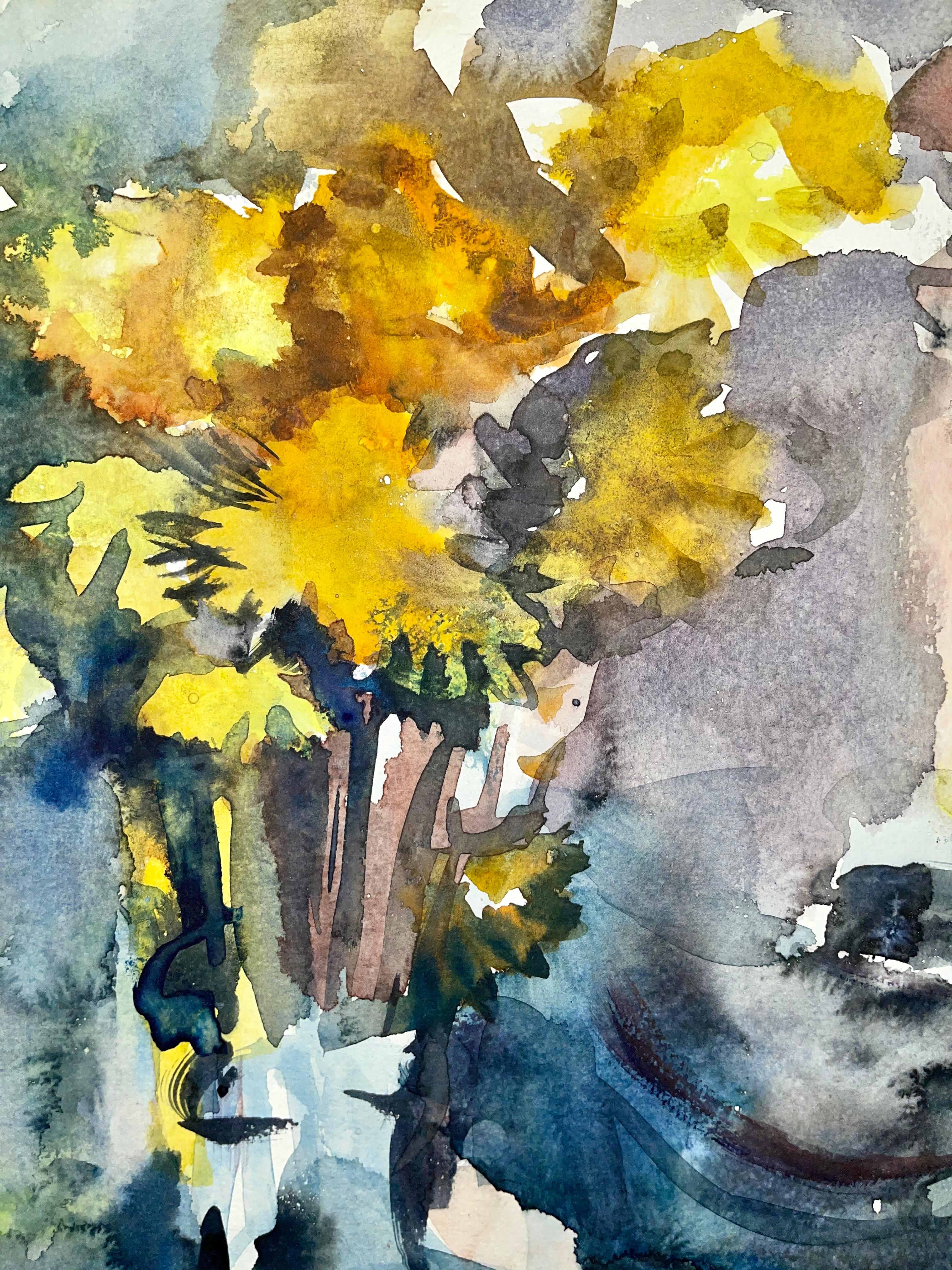 Sin título (Naturaleza muerta abstracta con flores y frutas) en venta 2