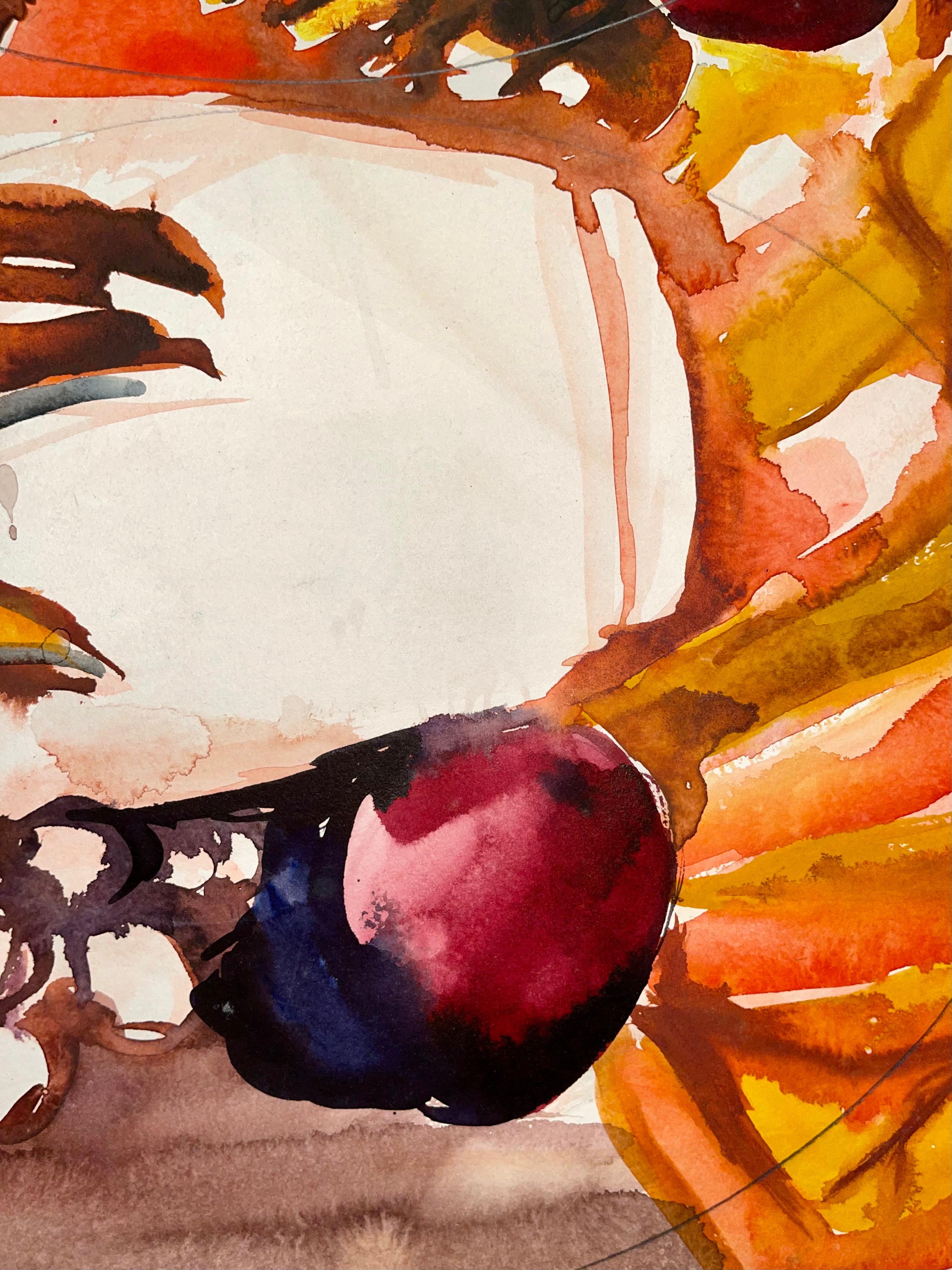 Sin título (Naturaleza muerta abstracta con flores y frutas) en venta 3