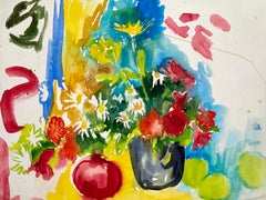 Senza titolo (Natura morta astratta con fiori e frutta)