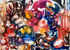 Senza titolo (Natura morta astratta con fiori e frutta), Ian Hornak