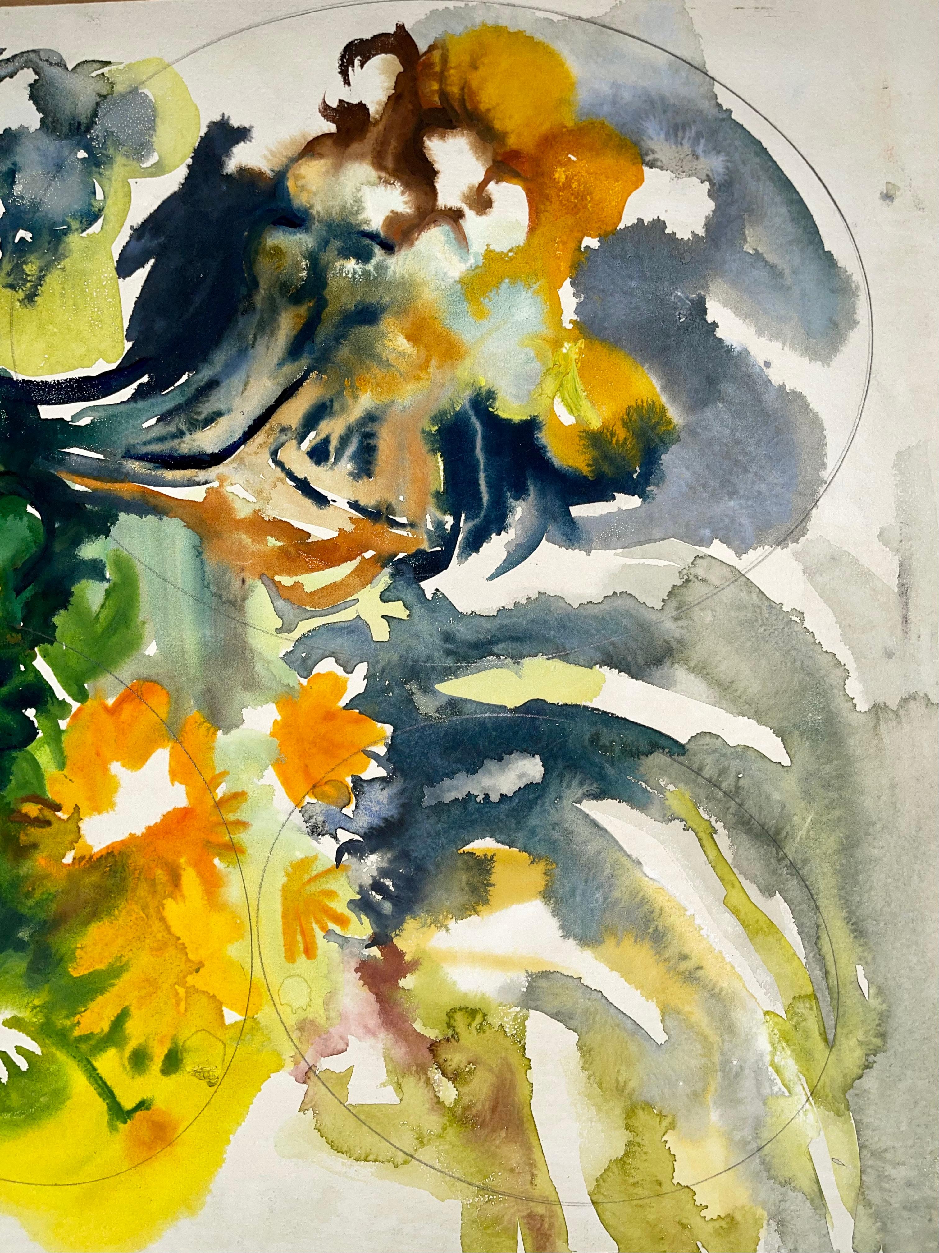 Sin título (Naturaleza muerta abstracta con flores) - Painting de Ian Hornak
