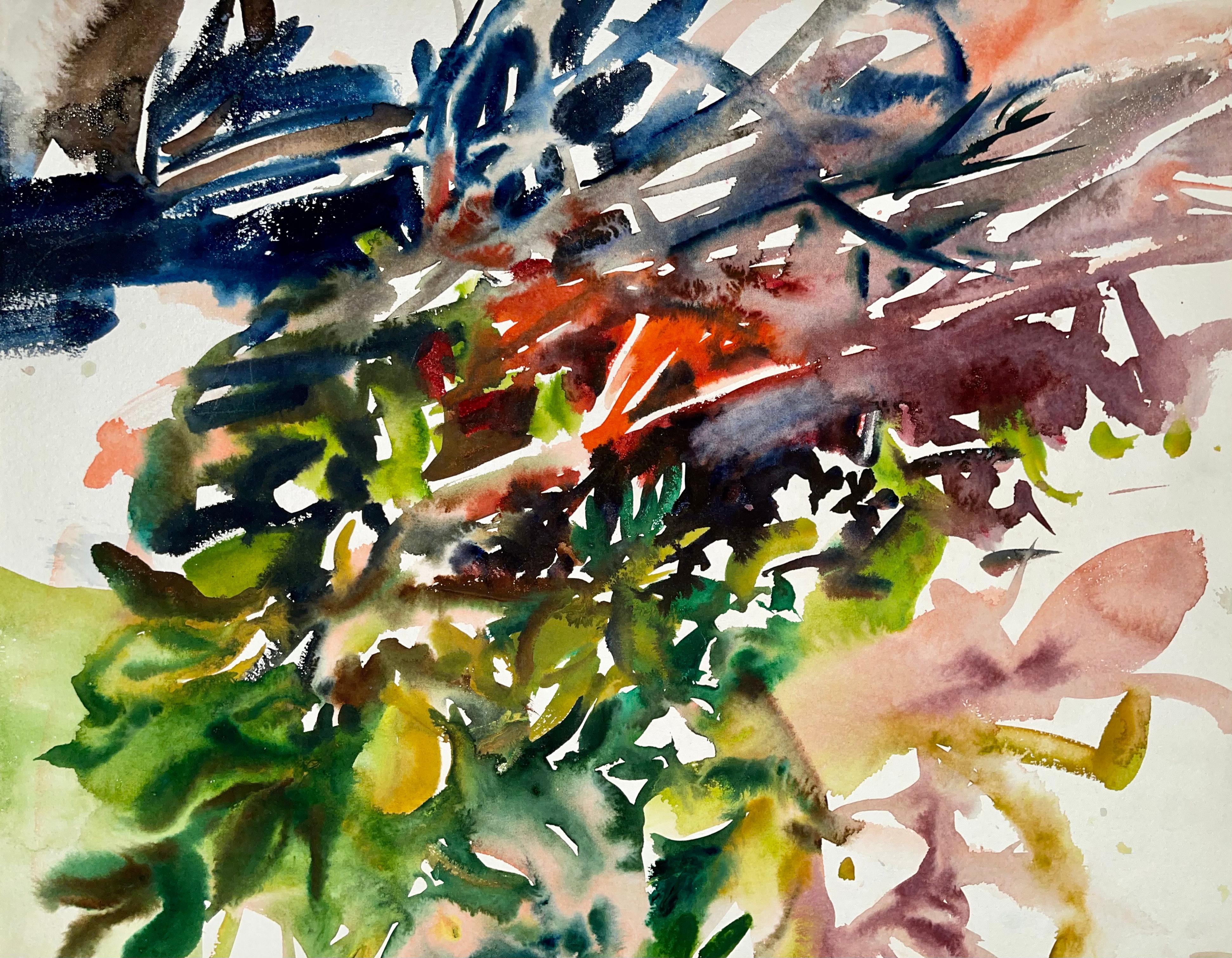 Untitled (Abstract Still Life with Flowers) - Painting by Ian Hornak