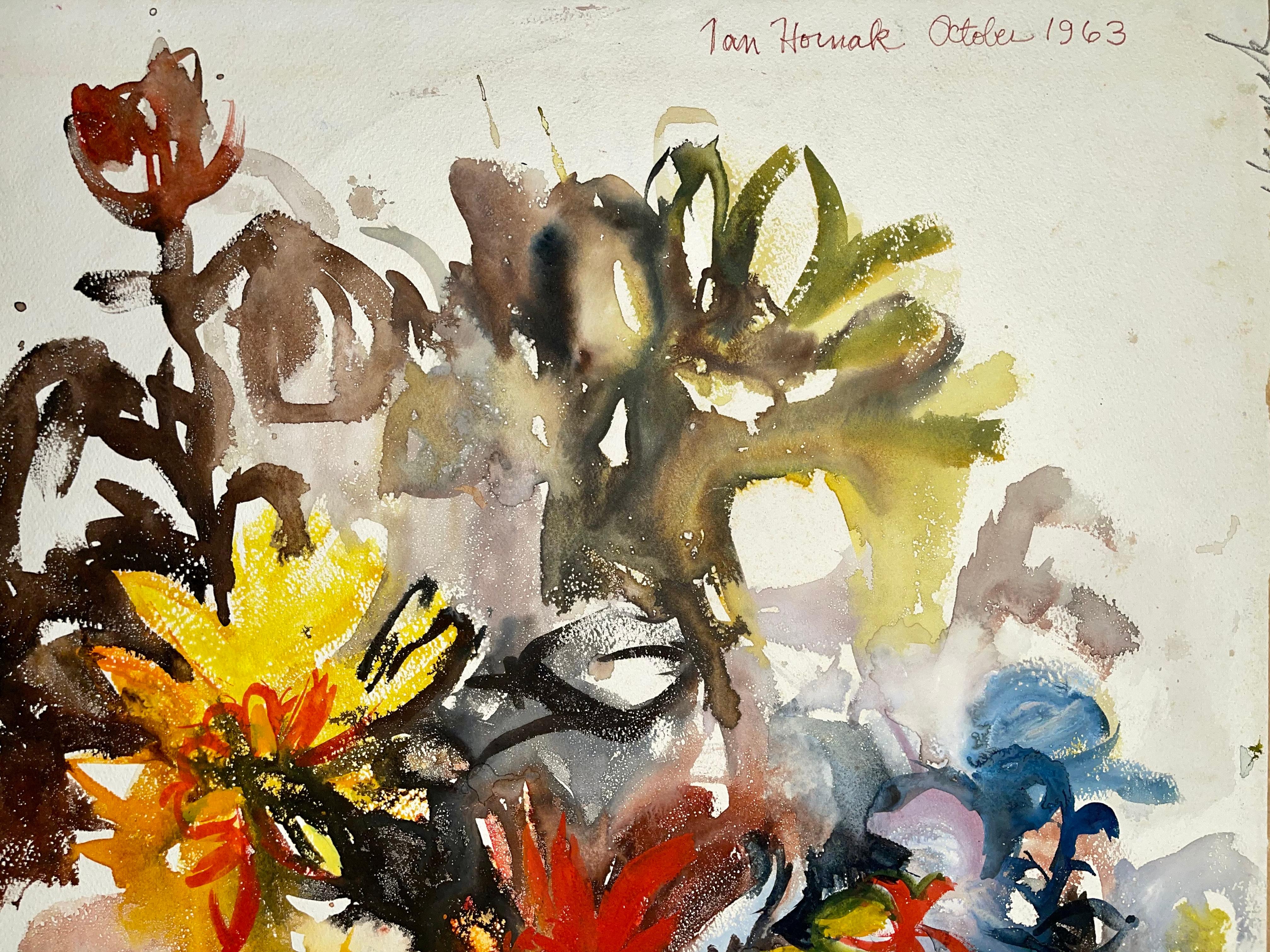 Untitled (Abstract Still Life with Flowers) - Painting by Ian Hornak