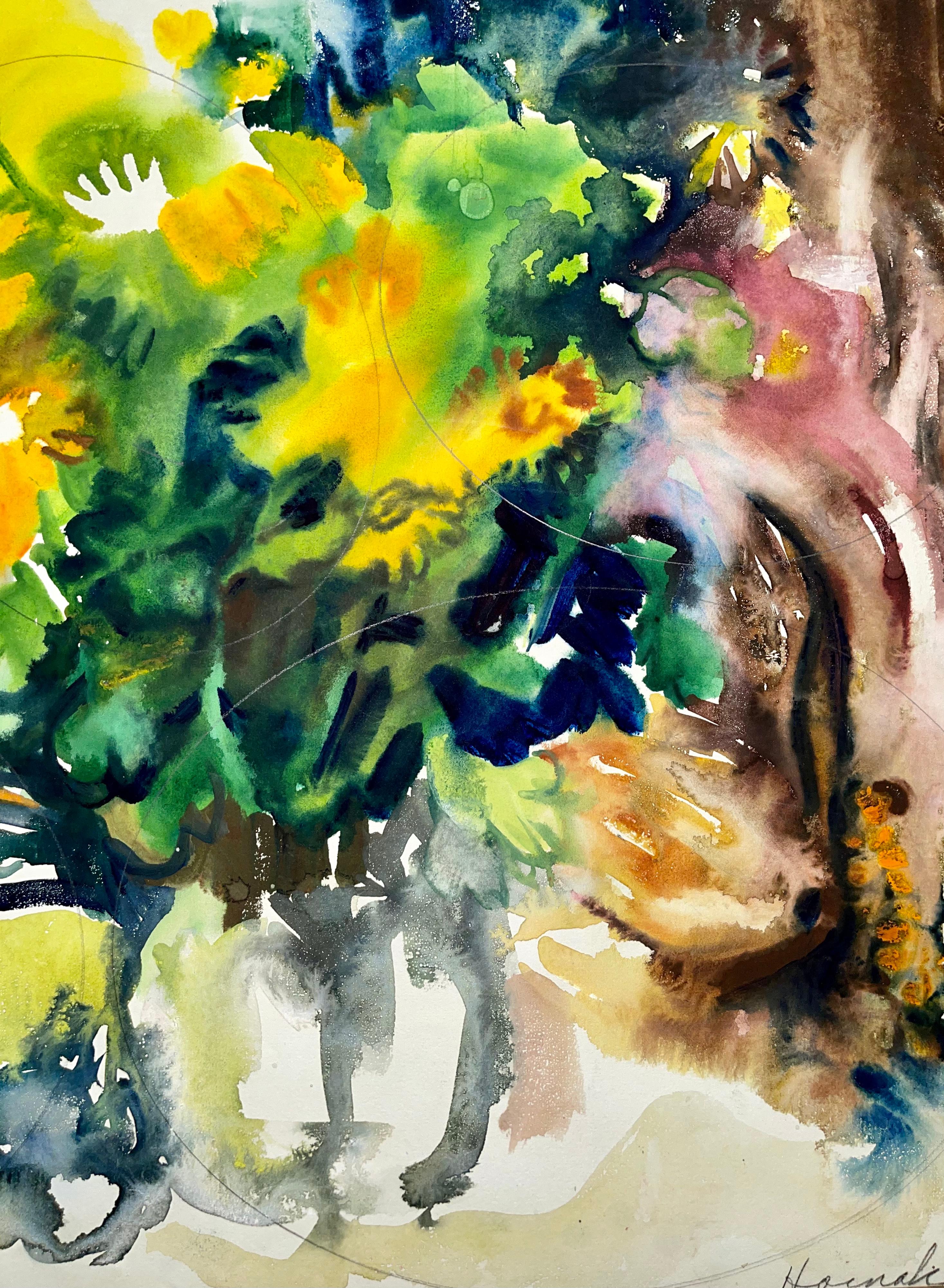 Sin título (Naturaleza muerta abstracta con flores) - Painting Impresionista de Ian Hornak