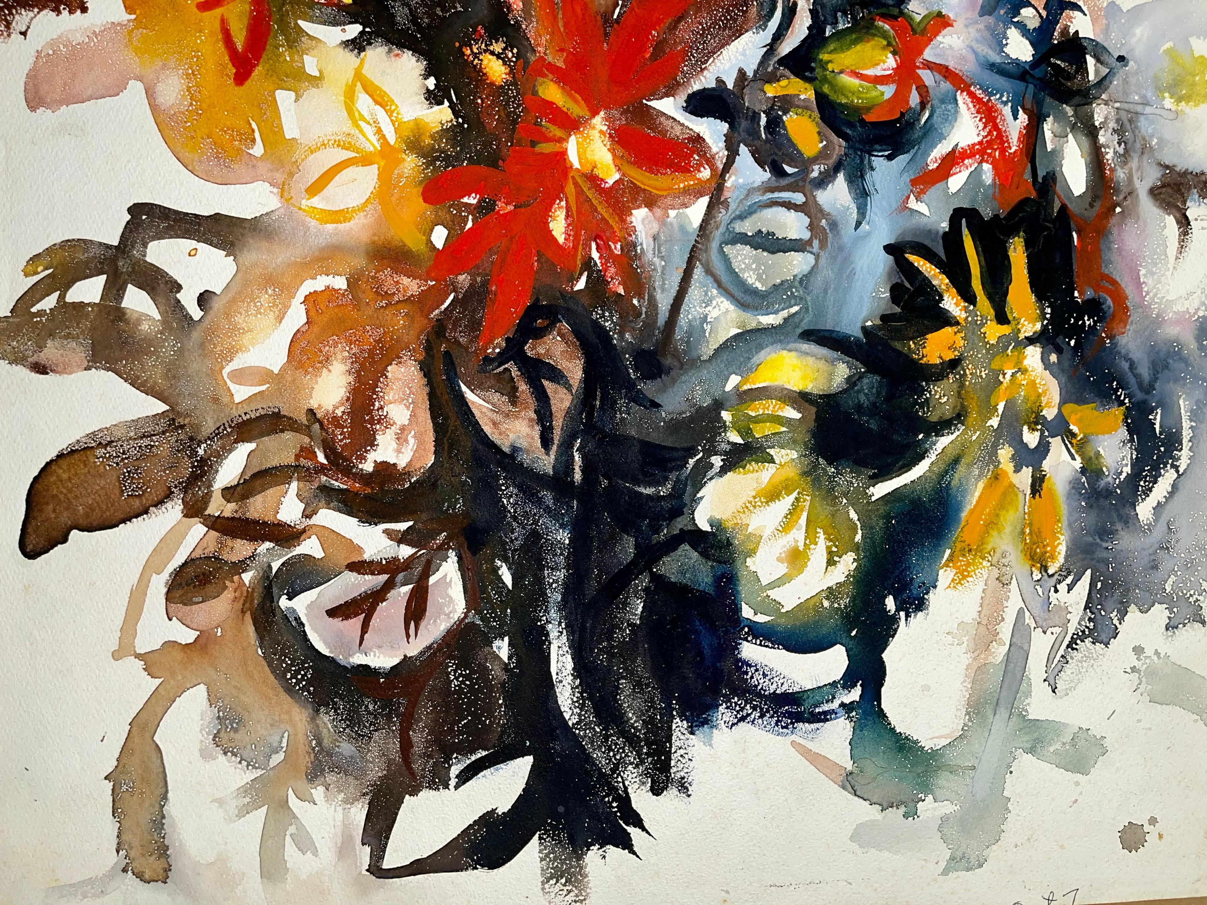 Artist: Ian Hornak (1944-2002)
Title: Untitled (Abstract Still Life with Flowers)
Year: 1963
Medium: Watercolor on heavy archival paper
Size: 29.5 x 21 inches
Condition: Good
Provenance: Estate of Ian Hornak, East Hampton, NY
Notes: A rare original