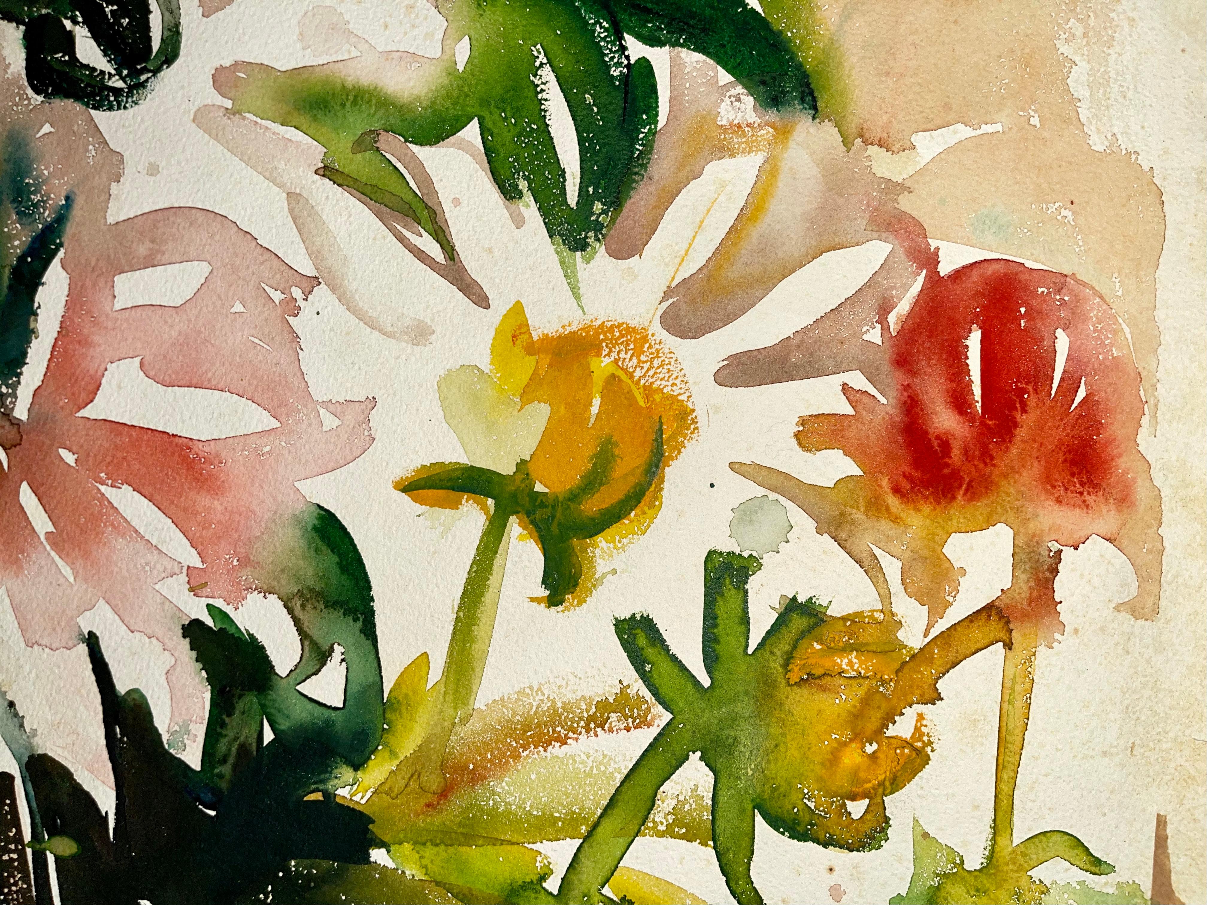 Artiste : Ian Hornak (1944-2002)
Titre : Sans titre (Nature morte abstraite avec fleurs)
Année : 1963
Médium : Aquarelle sur papier d'archives épais
Taille : 29.5 x 21 pouces
Condition : Bon
Provenance : Succession de Ian Hornak, East Hampton,