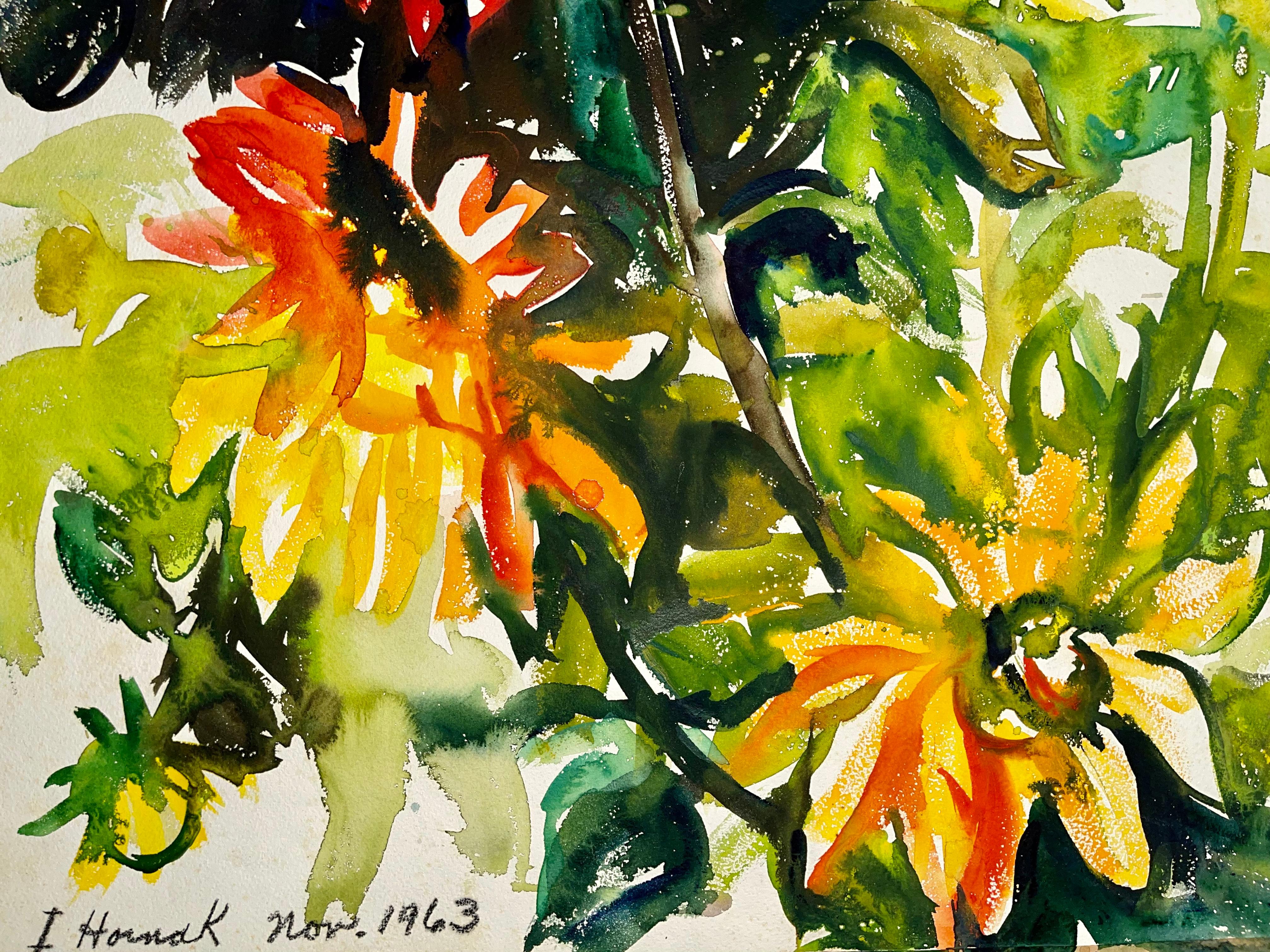 Sin título (Naturaleza muerta abstracta con flores) en venta 3