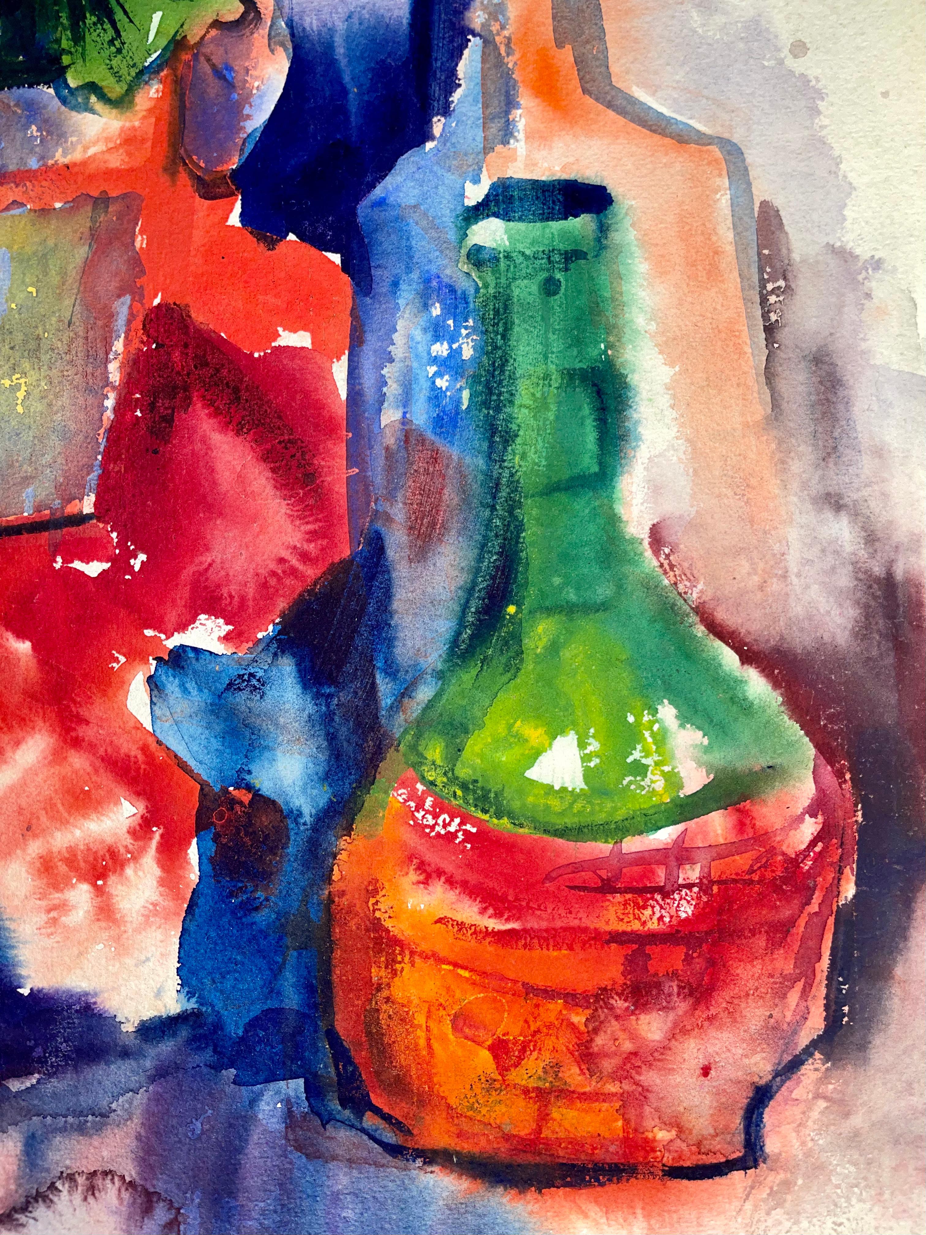 Artist: Ian Hornak (1944-2002)
Title: Untitled (Abstract Still Life with Flowers, Plants and Bottles)
Year: 1963
Medium: Watercolor on heavy archival paper
Size: 29.5 x 21 inches
Condition: Good
Provenance: Estate of Ian Hornak, East Hampton,