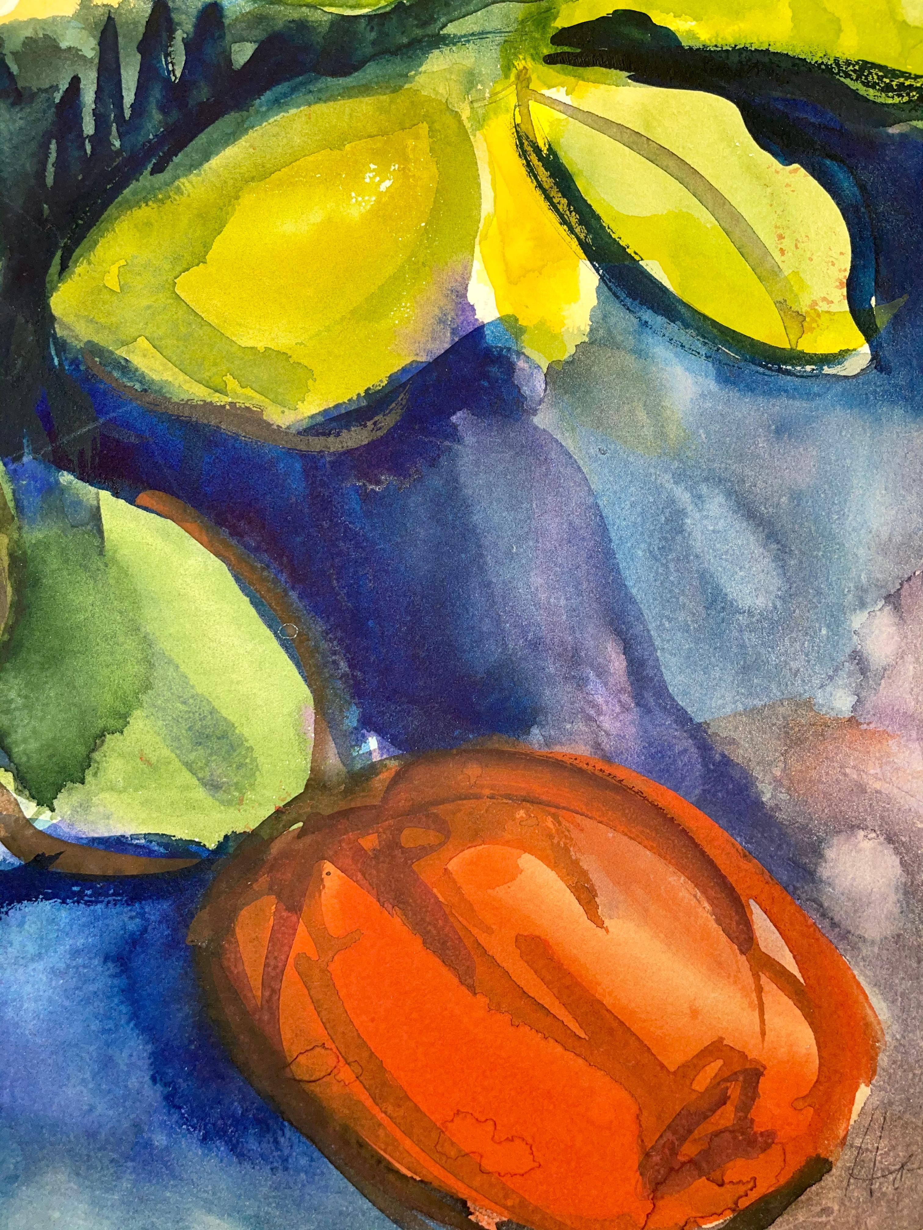 Sans titre (Nature morte abstraite avec fleurs, plantes et poivrons) en vente 3