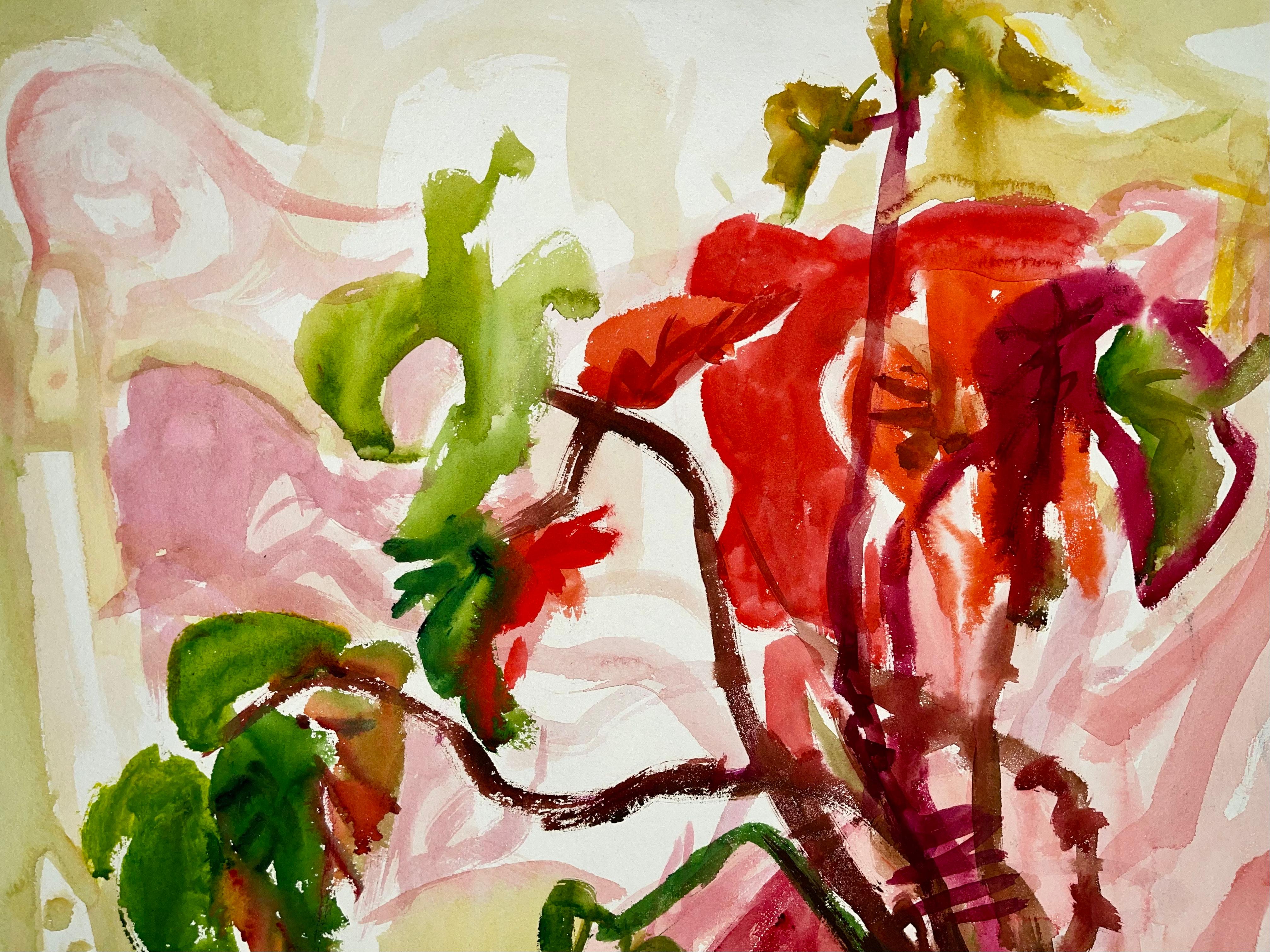 Untitled (Abstract Summer Still Life with Flowers and Plants) - Painting by Ian Hornak