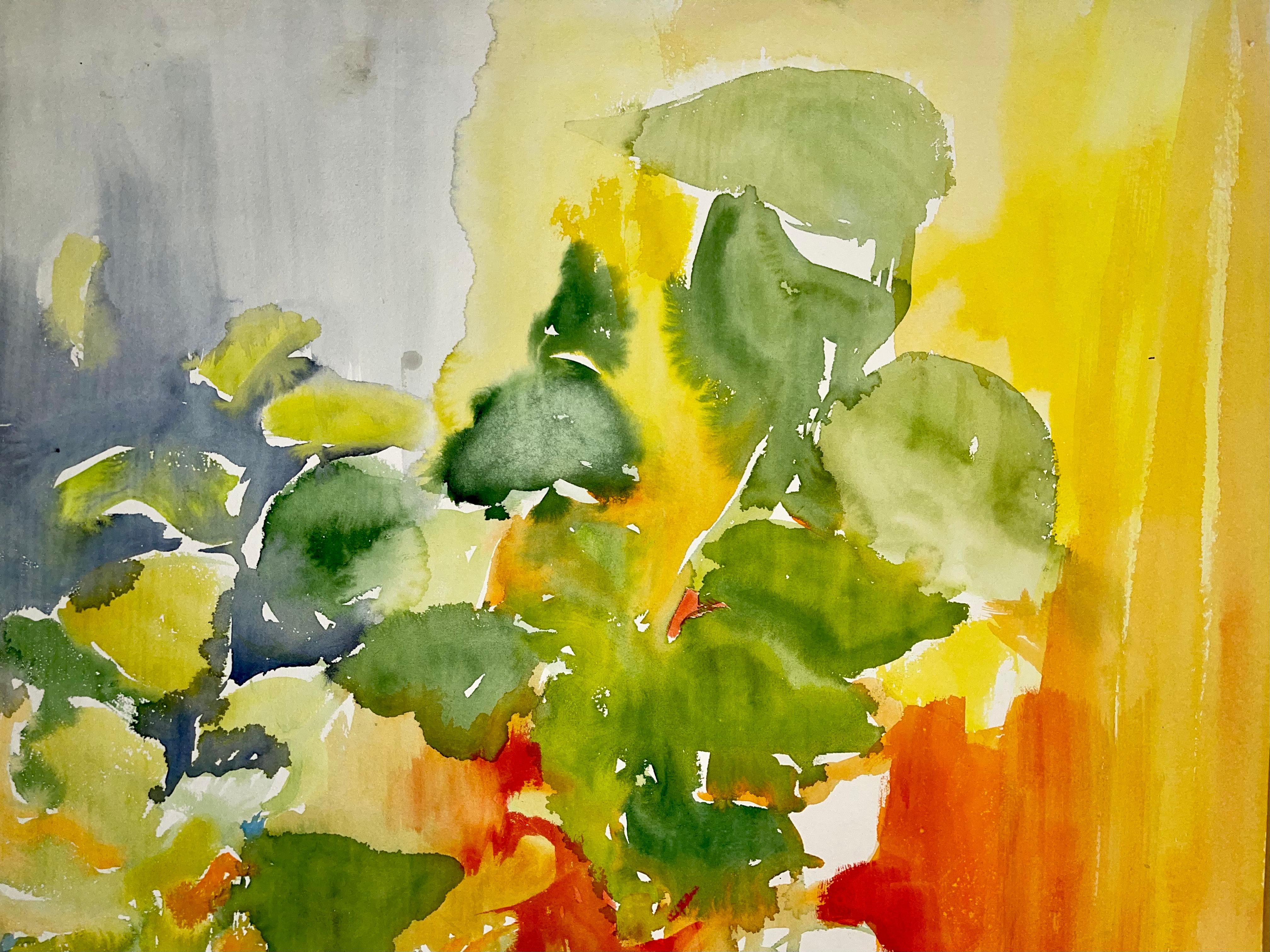 Sans titre ( Nature morte d'été abstraite avec plantes et poivrières) - Painting de Ian Hornak