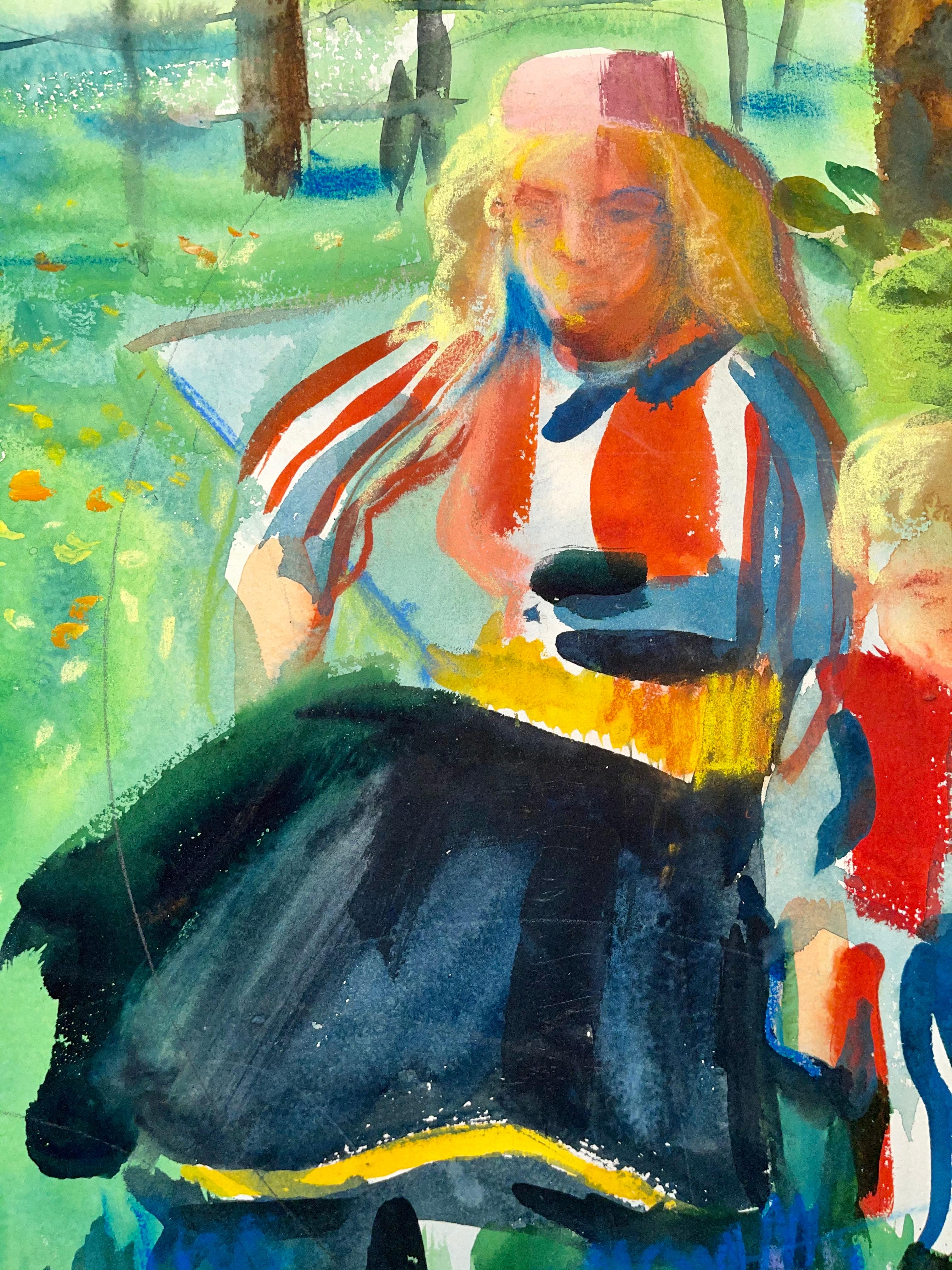 Untitled (Neo-Impressionist Figures in Landscape) For Sale 4