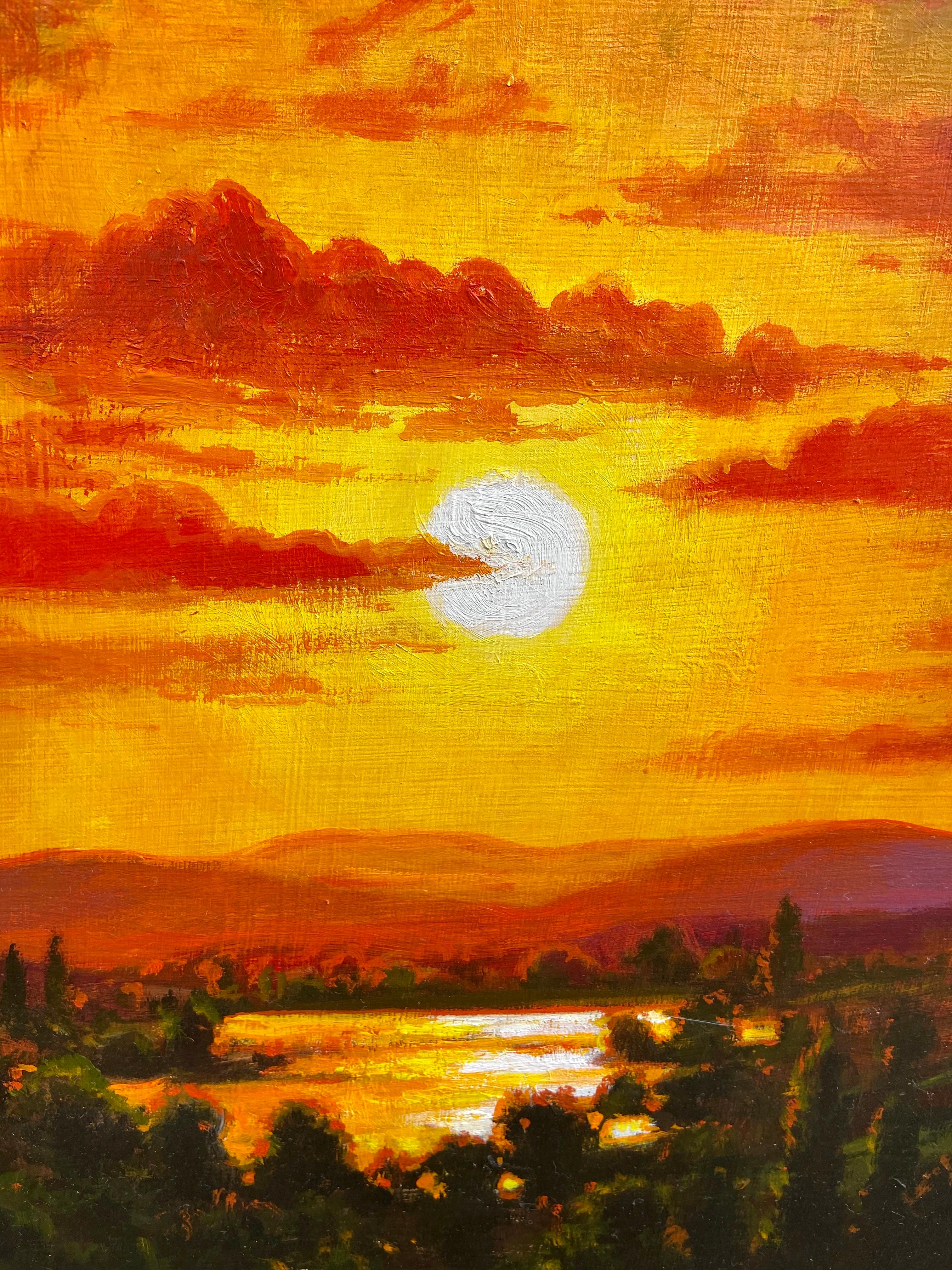 Vertical Sunset #1 - Painting by Ian Hornak