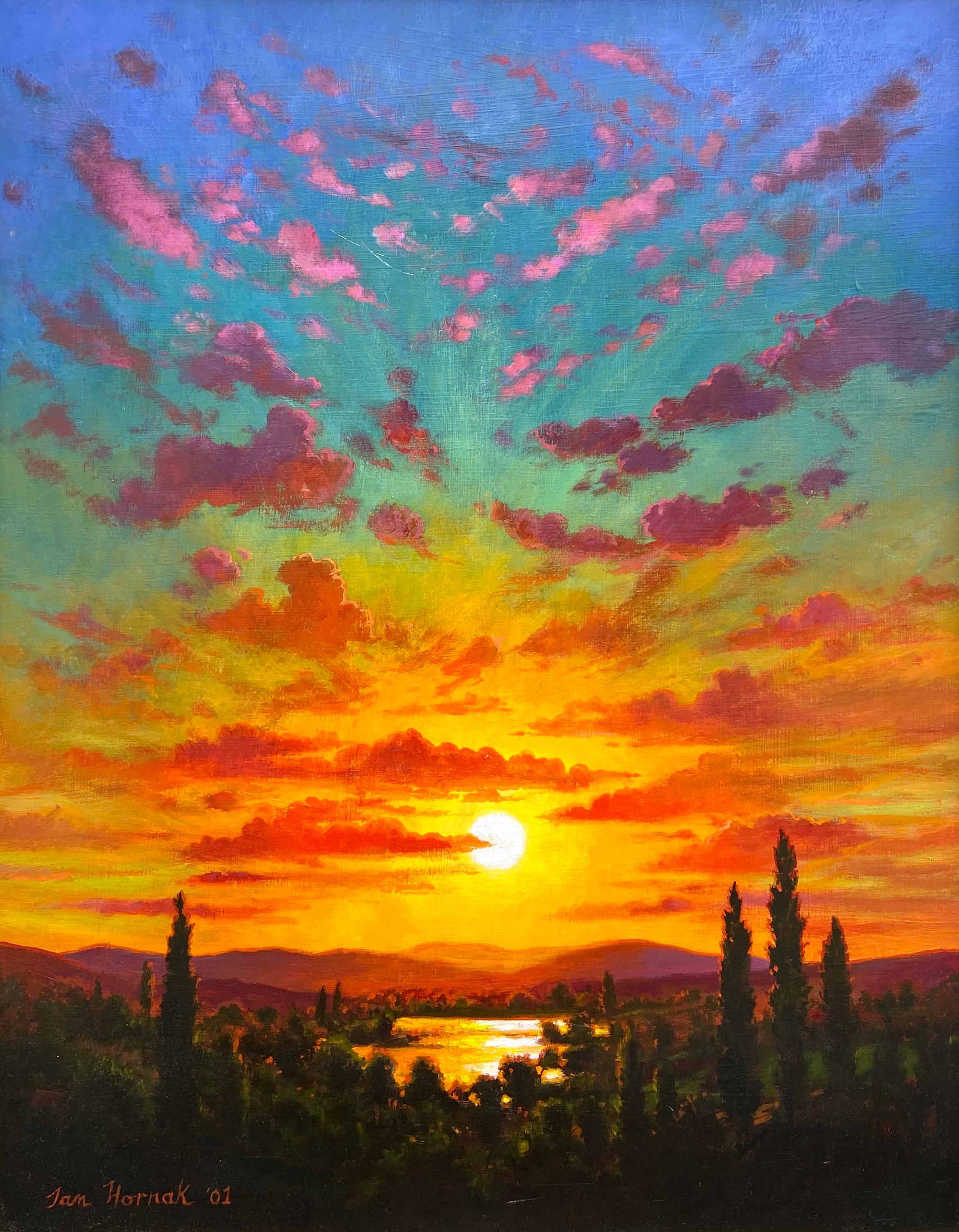 Ian Hornak Landscape Painting - Vertical Sunset #1