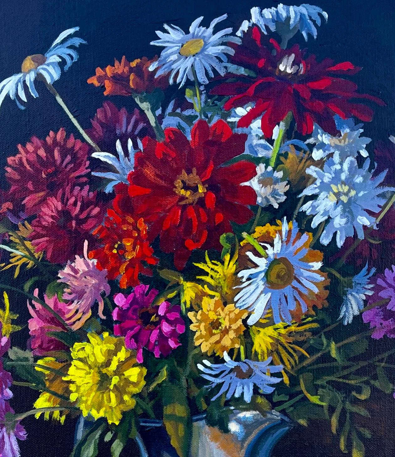 For Frank (Floral Bouquet with Self Portrait), 1976, Ian Hornak — Painting For Sale 1