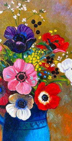 Les Fleurs à la Manière de Redon #7 : Anémones, circa 1998, Ian Hornak - Peinture