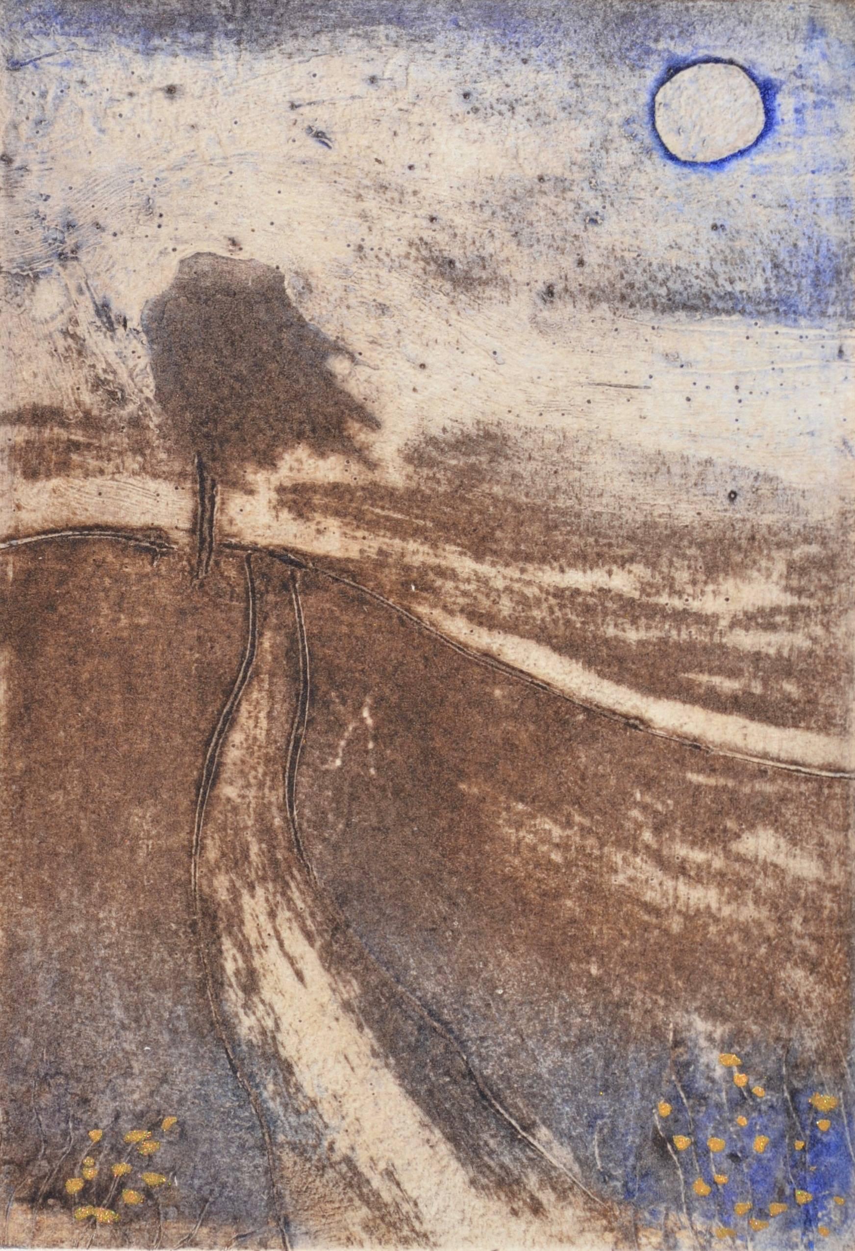 Ian Laurie Landscape Print - Lonely Road:Contemporary Limited Edition Etching