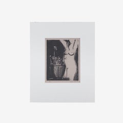 Signed Etching of a Nude Woman